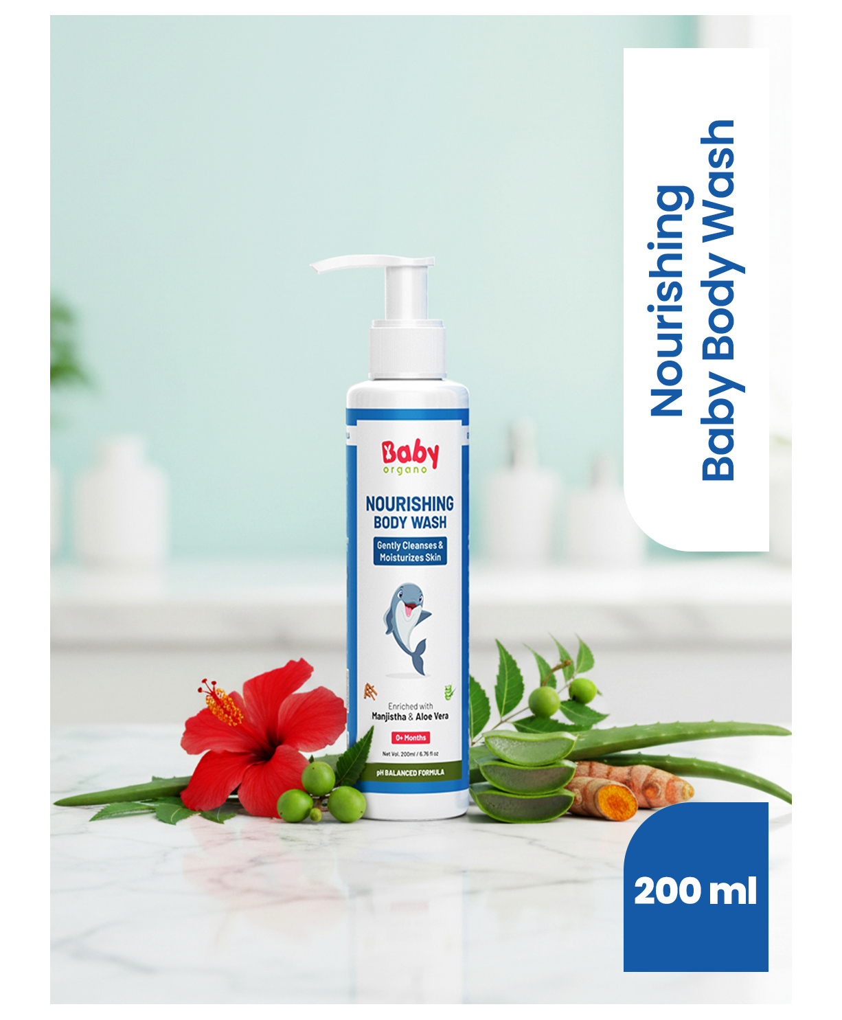 BabyOrgano Mild & Gentle Baby Body Wash for Moisturize Skin with Aloevera & Hibiscus- 200 ml-picture-22