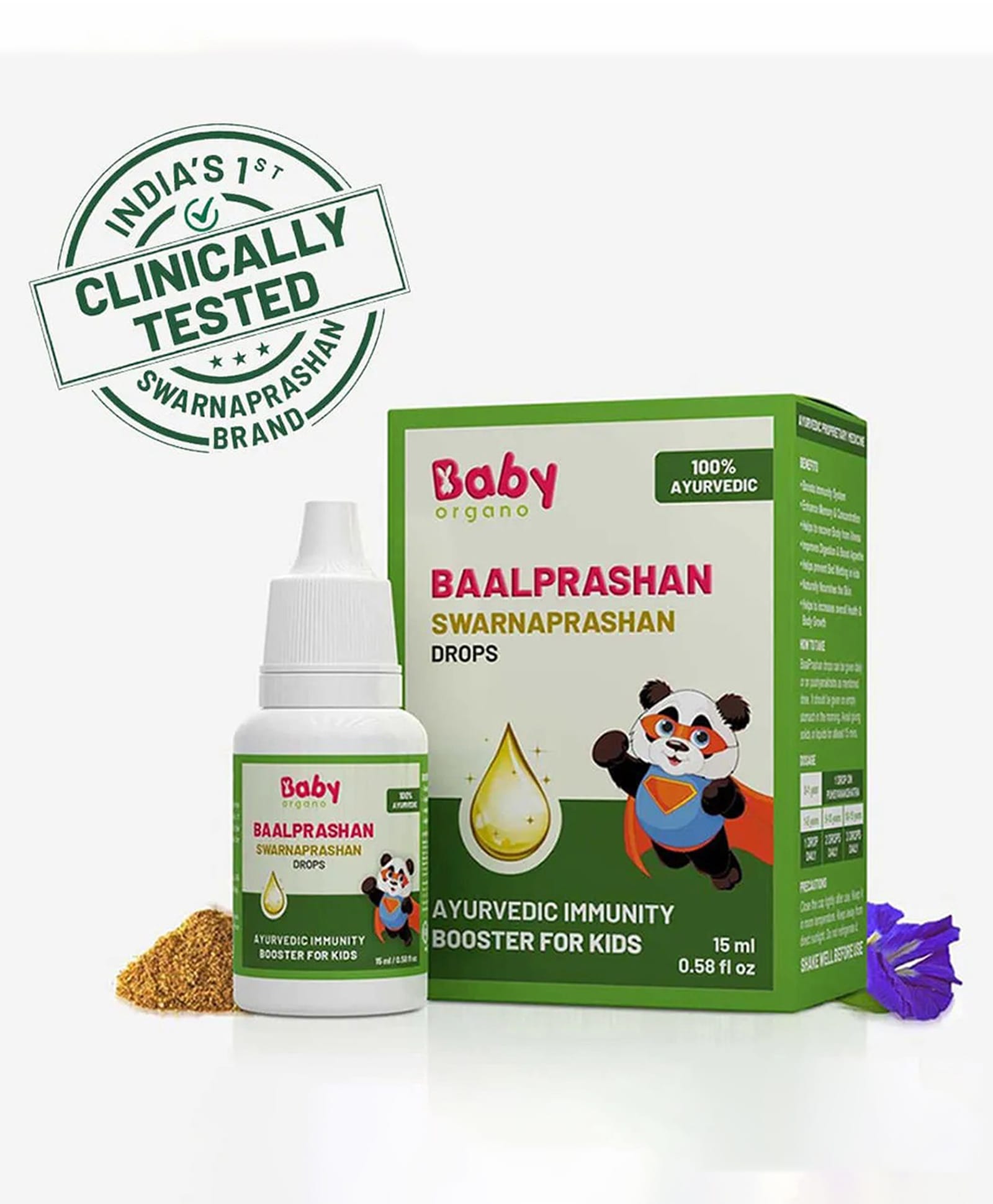 BabyOrgano BaalPrashan Swarnaprashan Immunity Booster Drops - 15 ml
