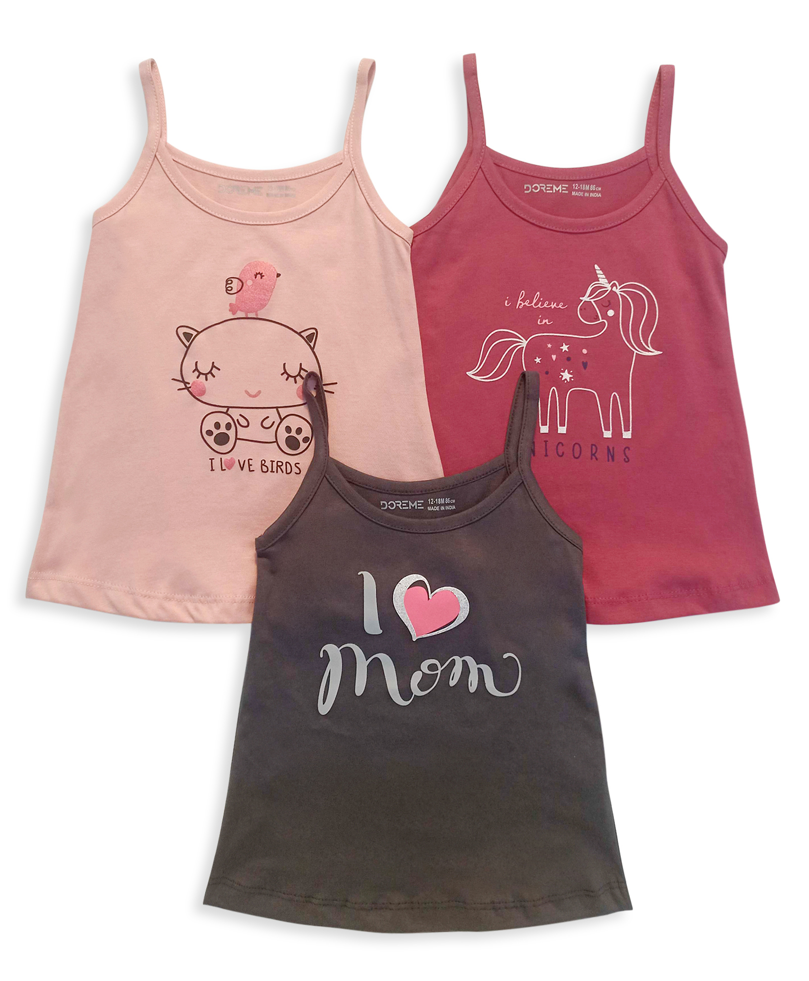 Doreme Singlet Slips Multiprint Pack of 3 - Bown Pink-picture-14