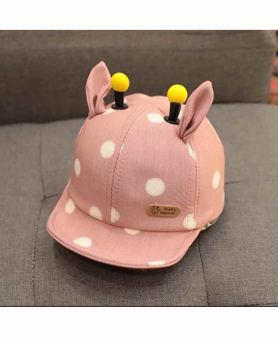 Ziory Polka Dots Soft Brim Baseball Cap with 3D Ears - Diameter 20 cm-image-49