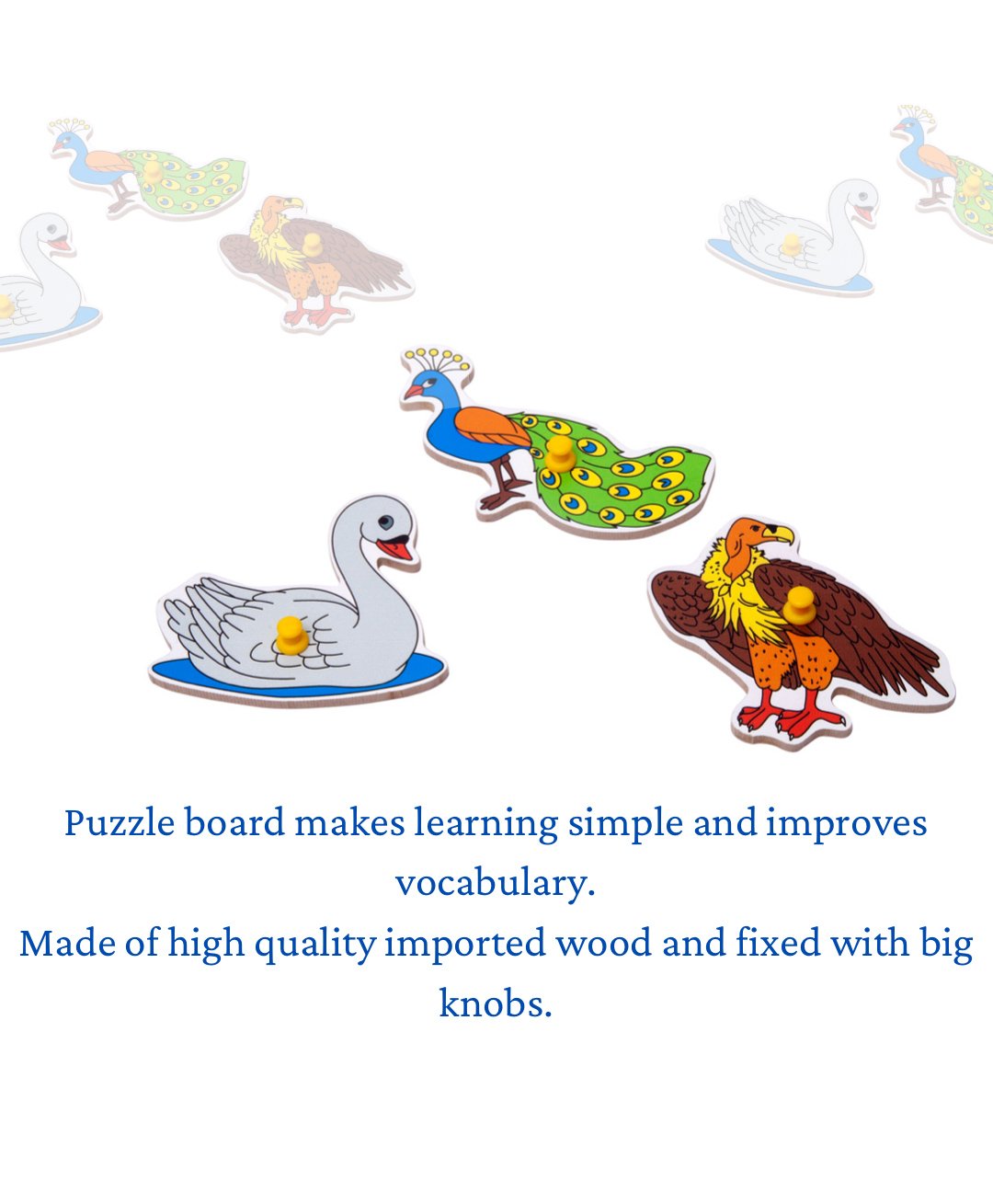 The Little Boo Wooden Knob and Peg Birds Puzzle Multicolor - 9 Pieces  Online India, Buy Puzzle Games & Toys for (3-8 Years) at  -  9002813