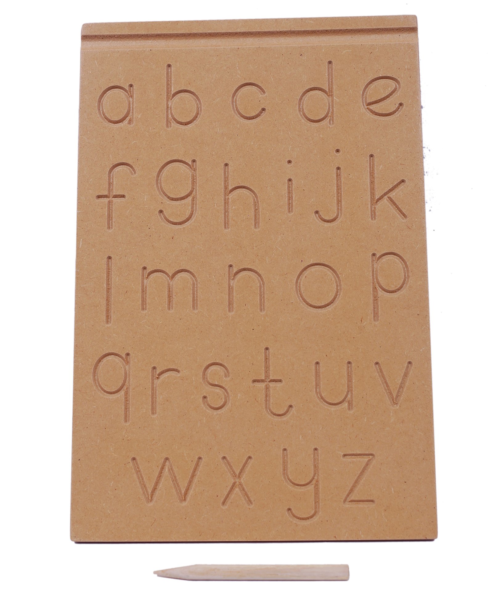 The Little Boo Wooden Lower Alphabet Learning Tray With Pencil - Brown-image-5