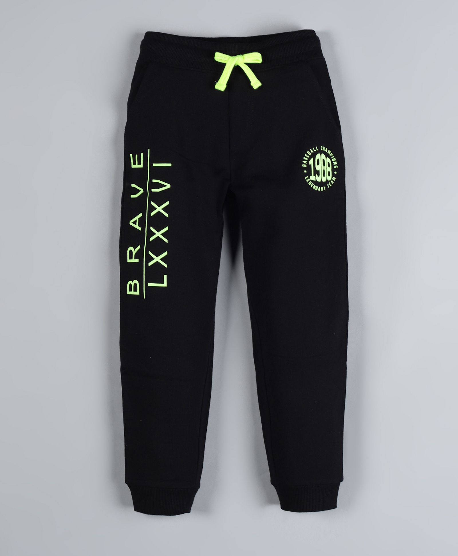 Plum Tree Full Length Brave Print Track Pants - Black-picture-26