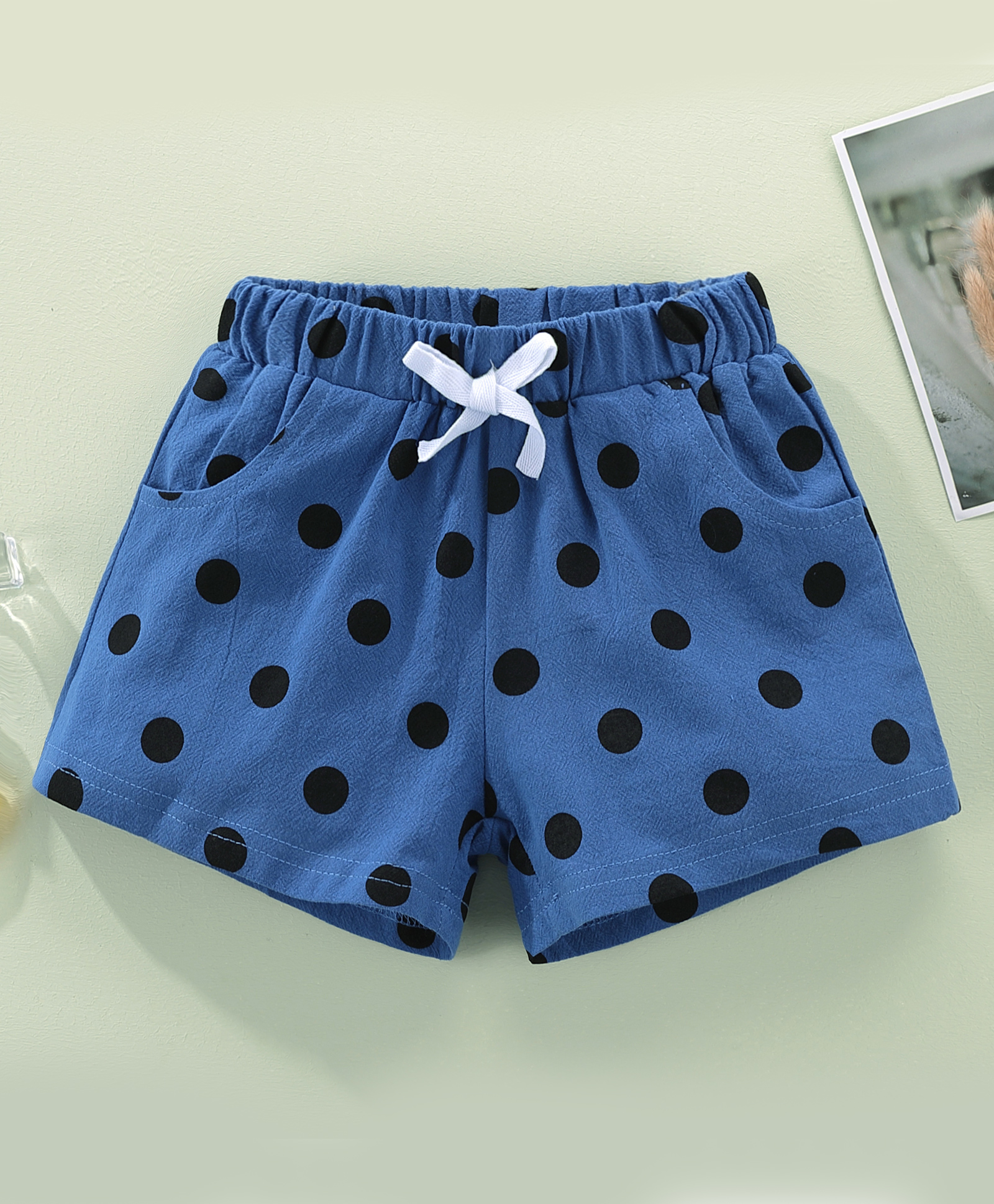 Kookie Kids Mid Thigh Length Shorts Polka Dot Print - Blue-picture-18