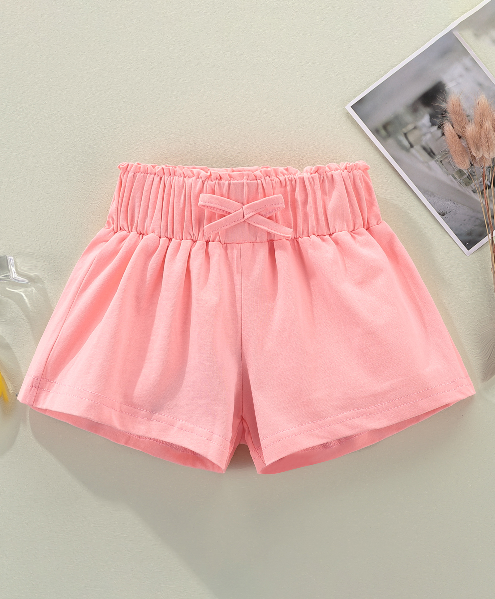 Kookie Kids Mid Thigh Length Solid Color Shorts - Pink-picture-25