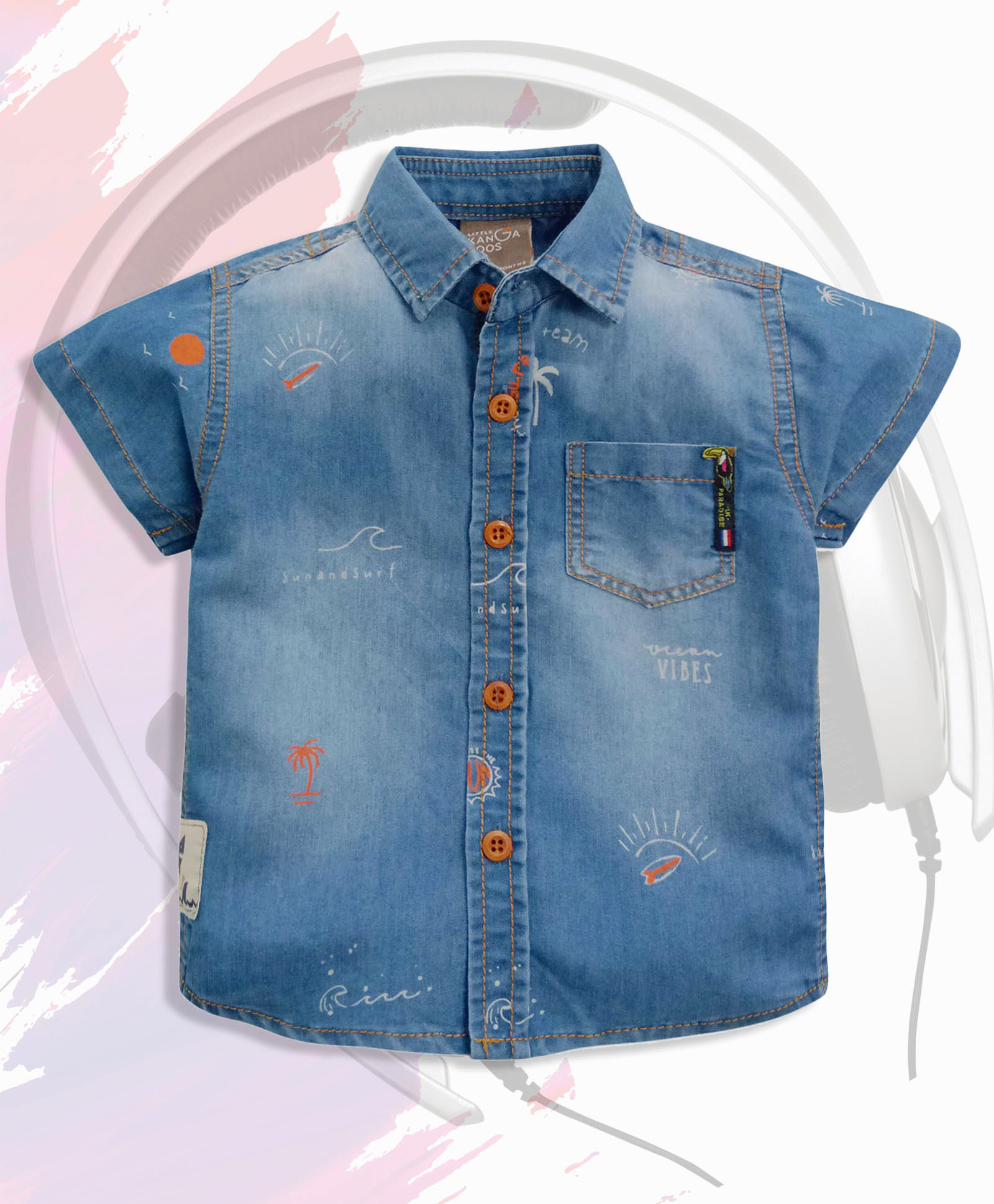Buy Little Kangaroos Half Sleeves Denim 