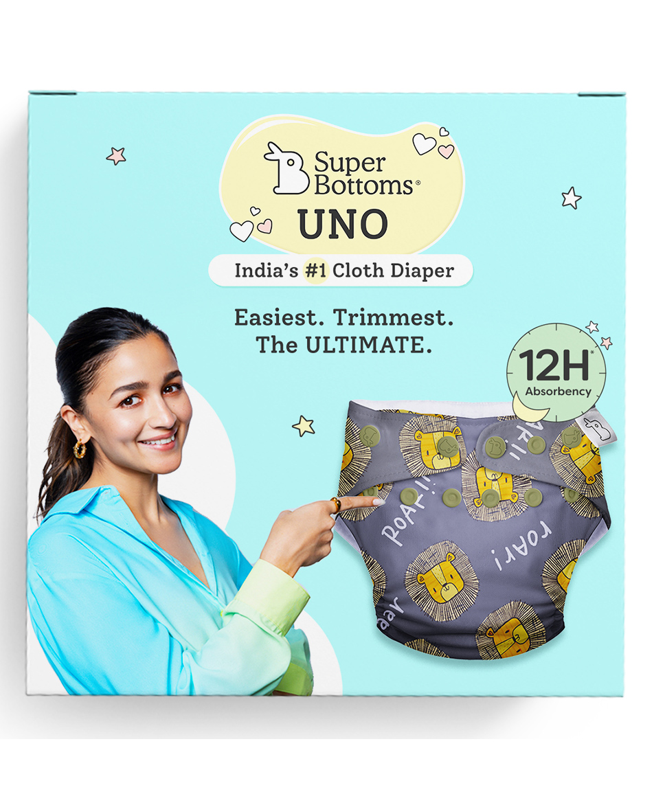 SuperBottoms Freesize UNO Reusable Cloth Diaper with 2 Dry Feel Magic Dry Pads - Grey-image-42