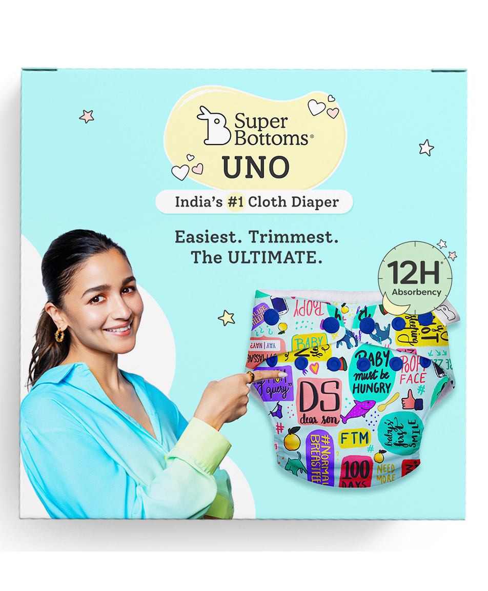 SuperBottoms Freesize UNO Reusable Cloth Diaper Comes with Outer Shell & cloth diaper inserts  - Multicolor-picture-29