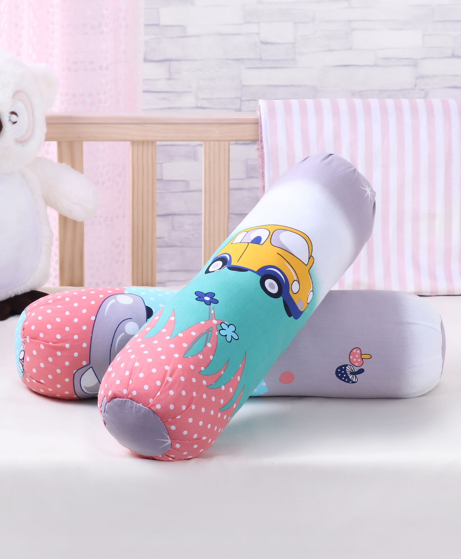 Babyhug Bolster Set of 2 - Multicolor (Color & Print May Vary)-image-48