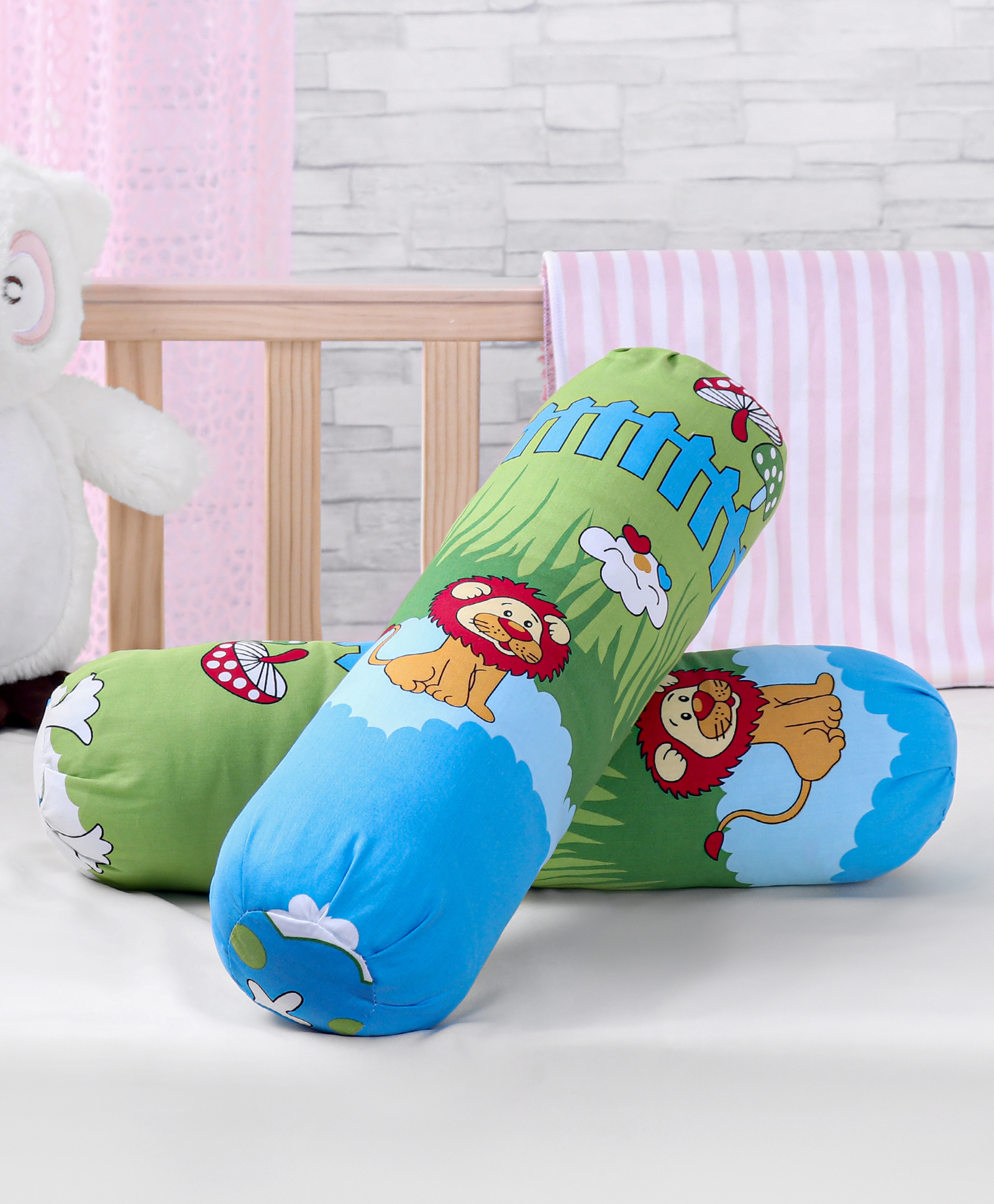 Babyhug Bolster Set of 2 - Multicolor (Print May Vary)-image-31