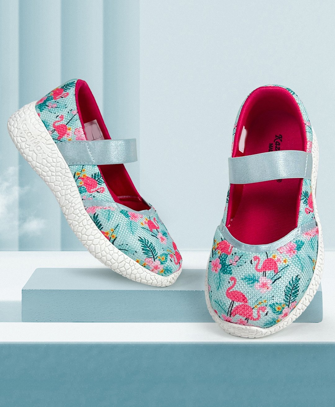 KazarMax Flamingo Printed Ballerinas - Light Blue-image-36