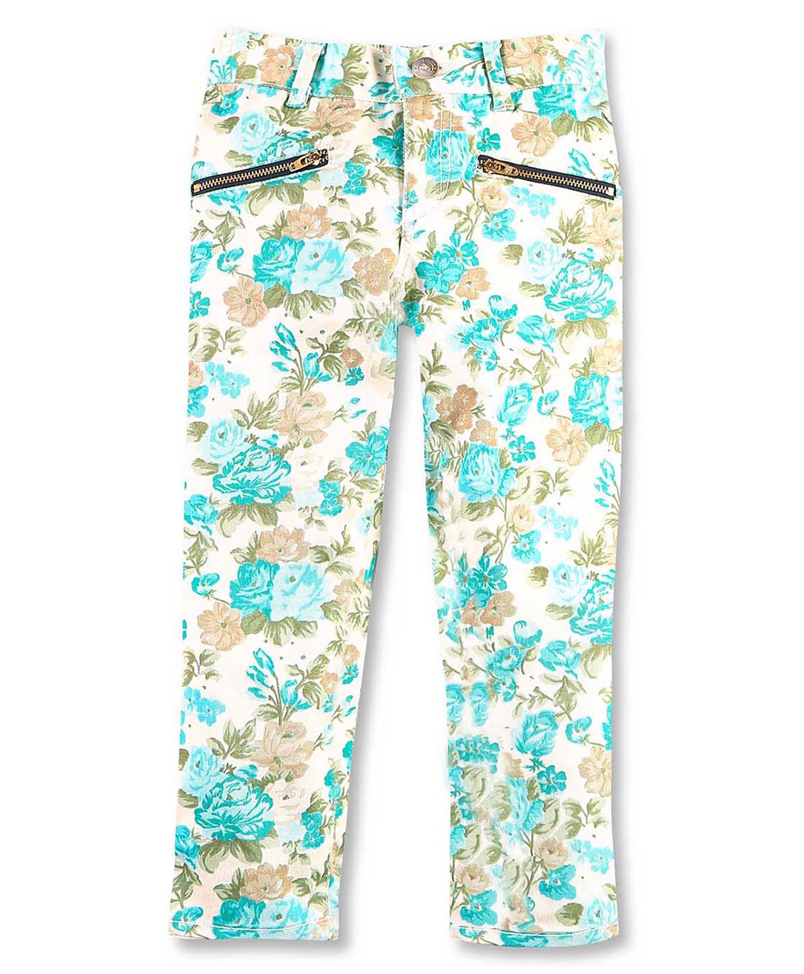 Cherry Crumble By Nitt Hyman Full Length Floral Print Trousers - Sea Green-picture-17