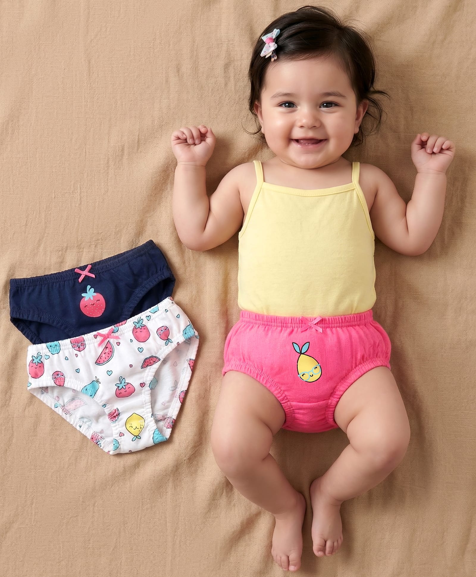 Babyoye Cotton Panties Fruit Printed & Patch Pack of 3 - Multicolour-image-37