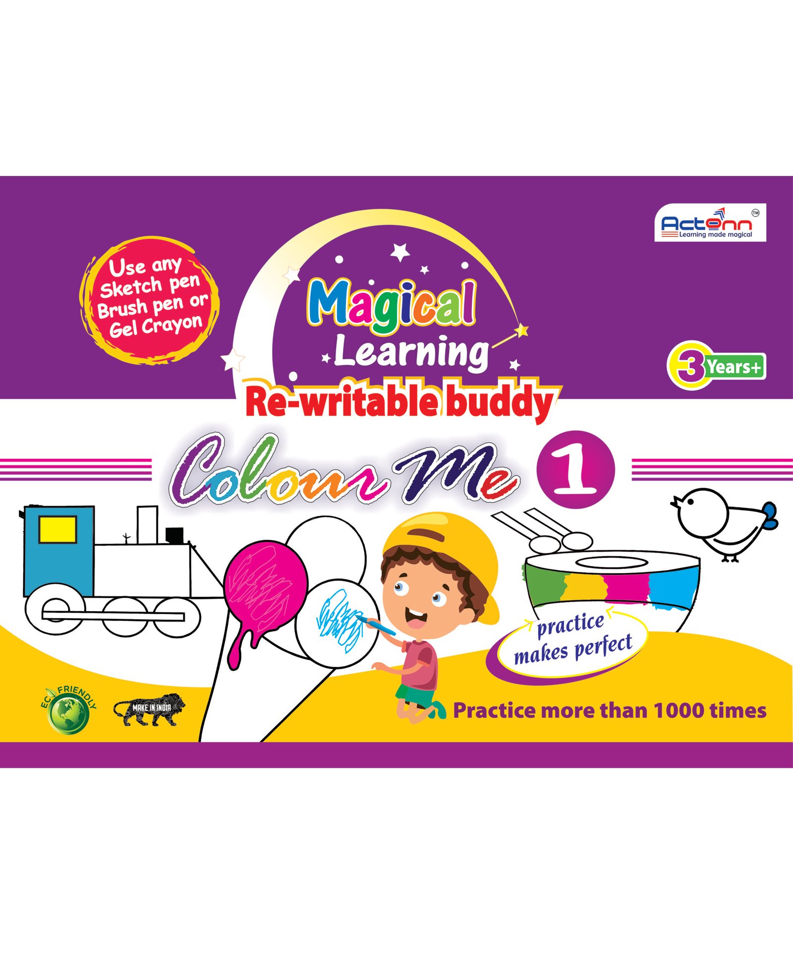 Actonn Re-Writable Buddy Colour Me 1 Book - English-image-27