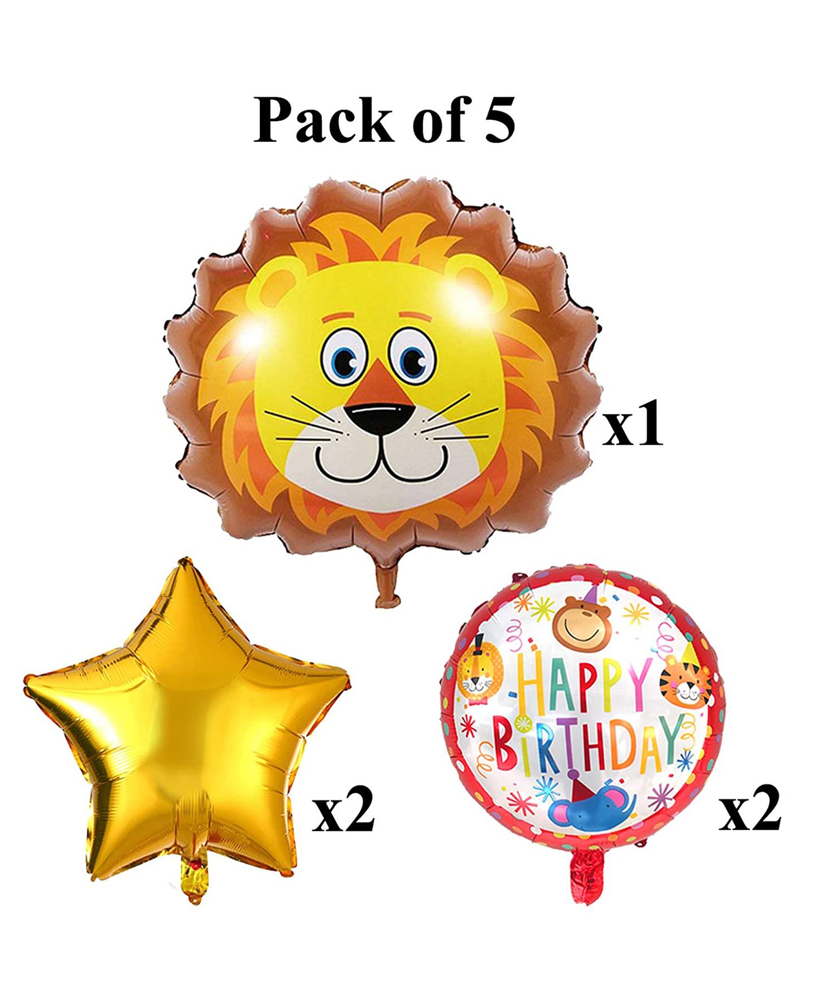 Amfin Foil Balloons Multicolour -  Pack of 5-image-25
