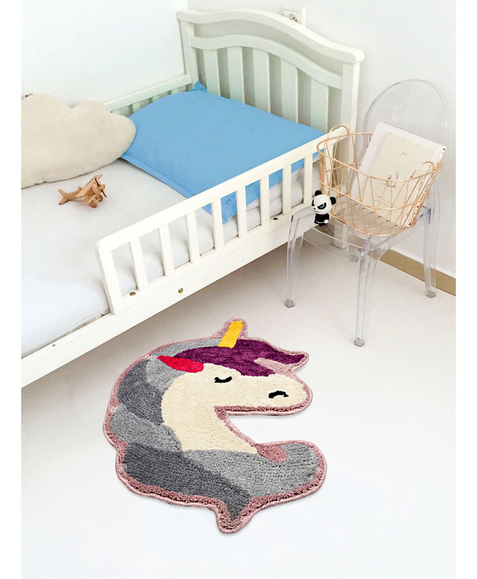 Saral Home Unicorn Shaped Anti Skid Mat - Grey-image-44