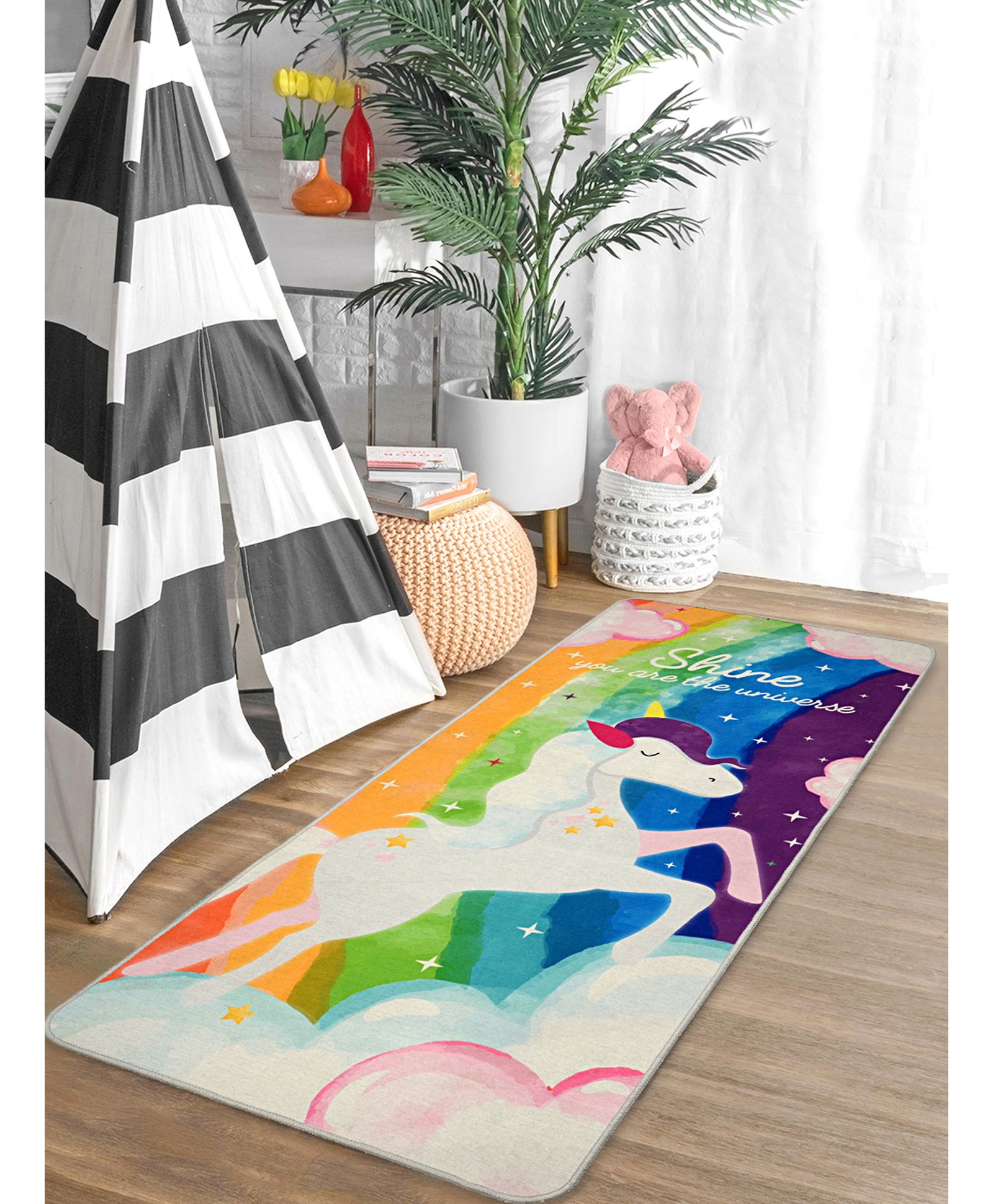 Saral Home Polyester Anti-Skid Yoga Mat Unicorn Print - Multicolour-image-11