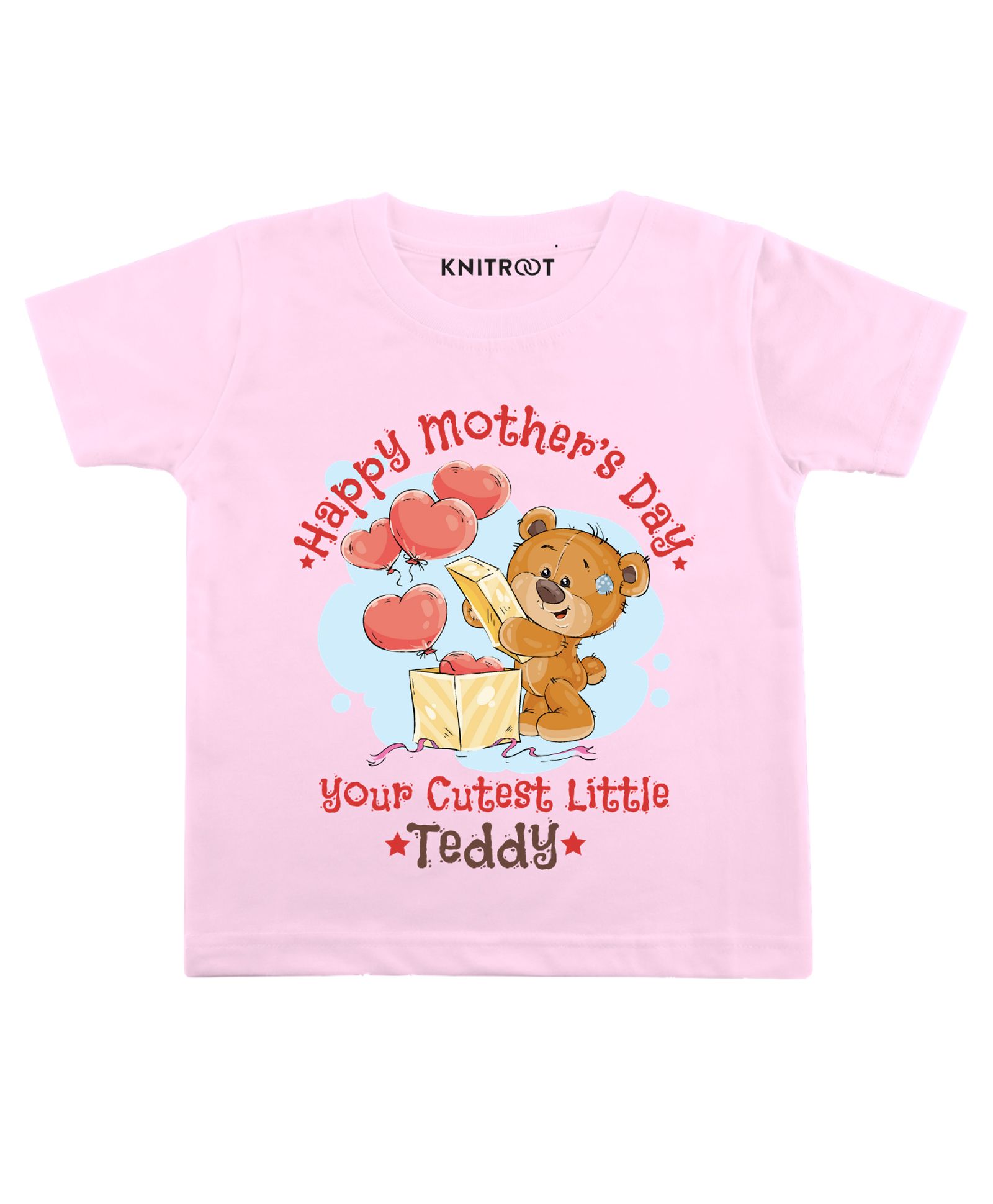 KNITROOT Half Sleeves Teddy Print Tee - Pink-image-36