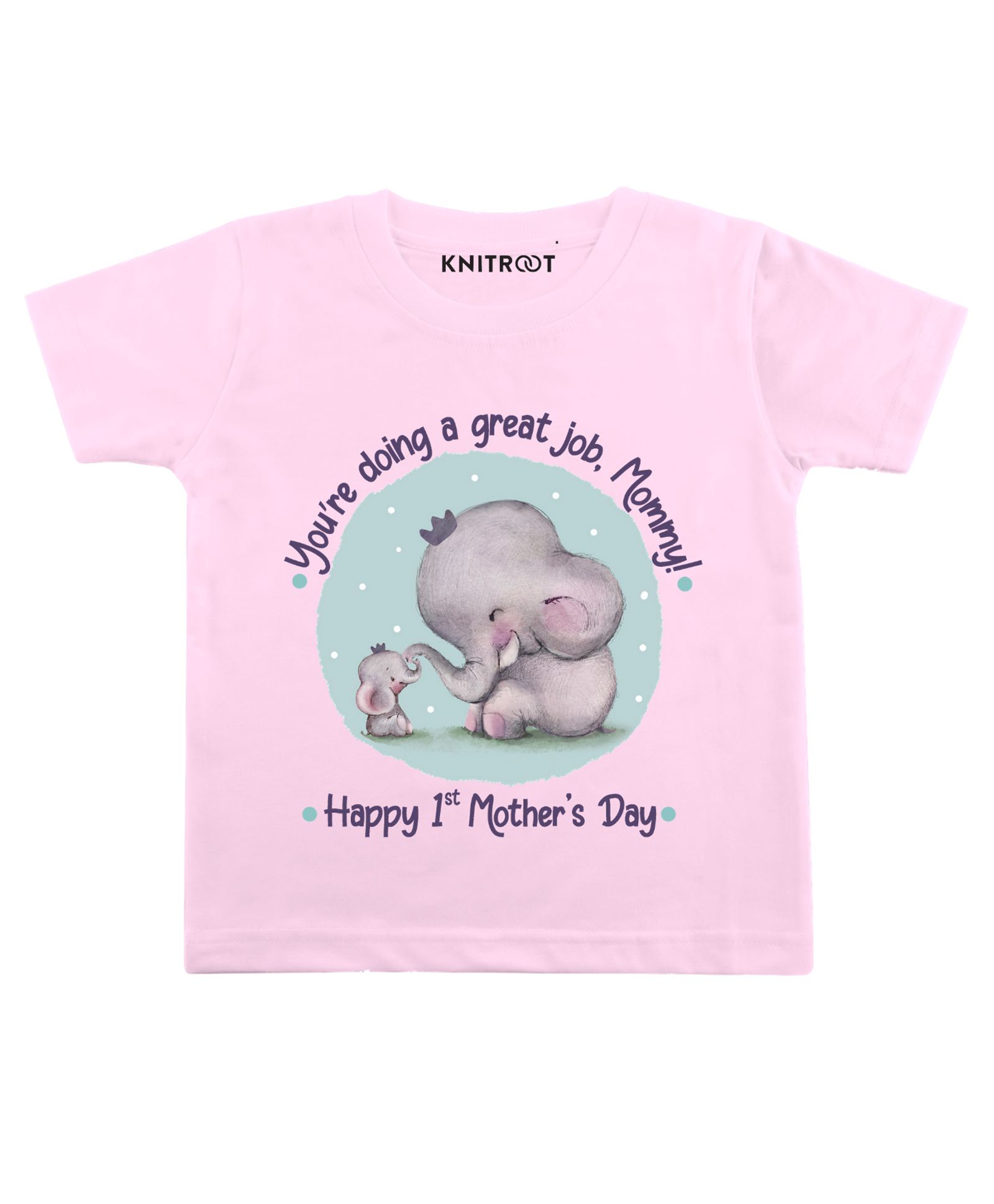 KNITROOT Half Sleeves Doing Great Job Print Tee - Pink-image-46
