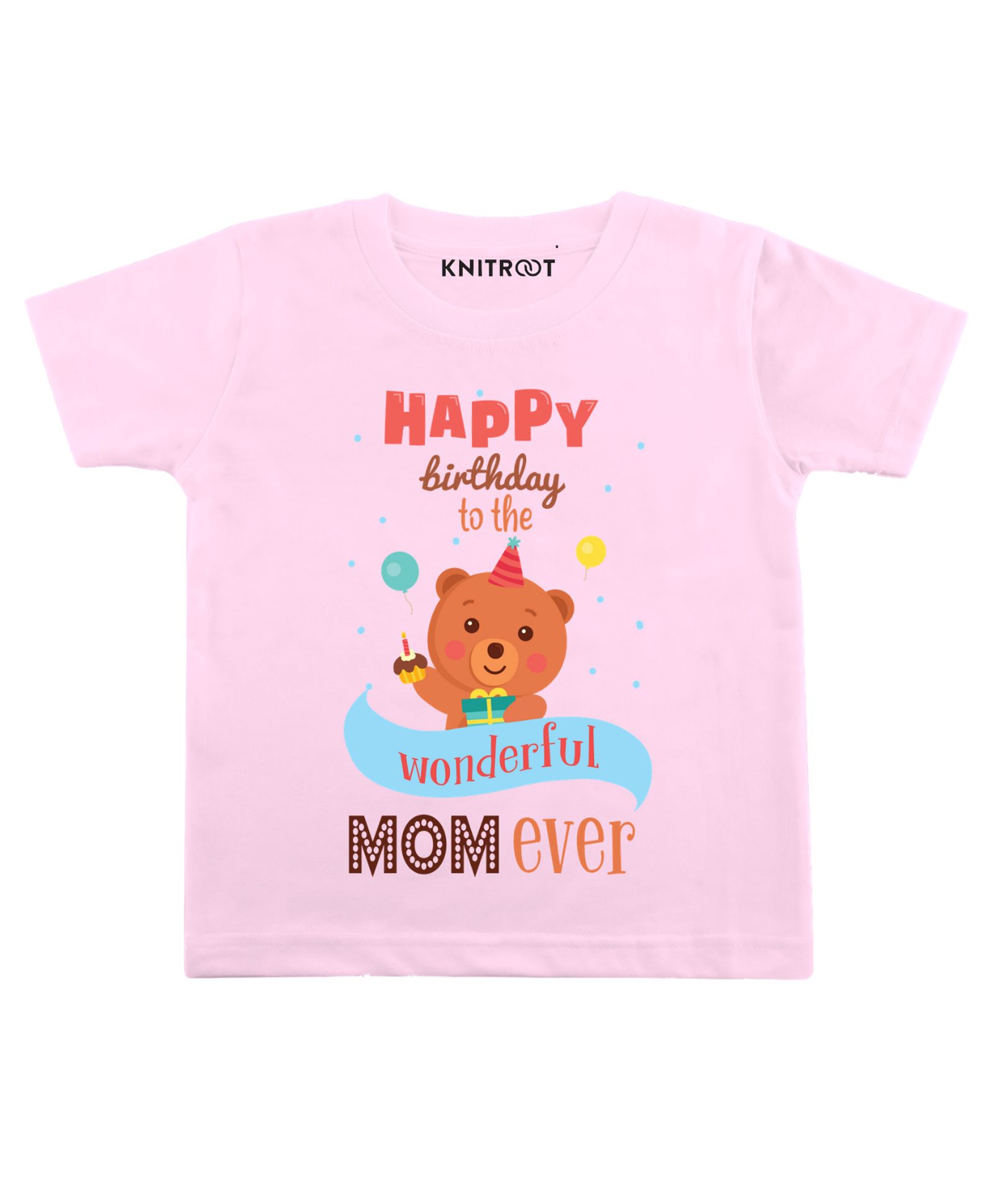 KNITROOT Half Sleeves Wonderful Mom Ever Print Tee - Pink-picture-25