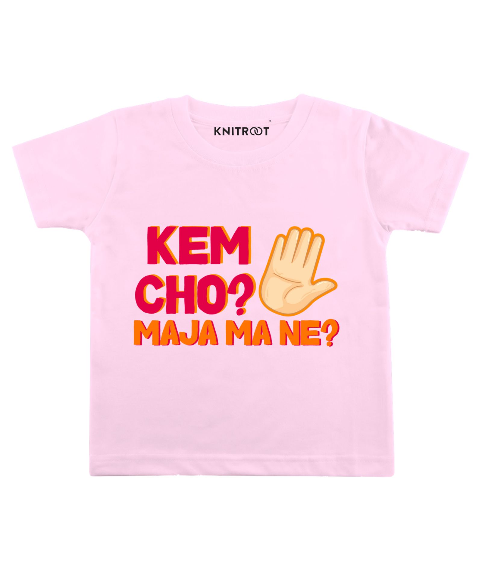 KNITROOT Kem Cho Print Half Sleeves Tee - Pink-image-11