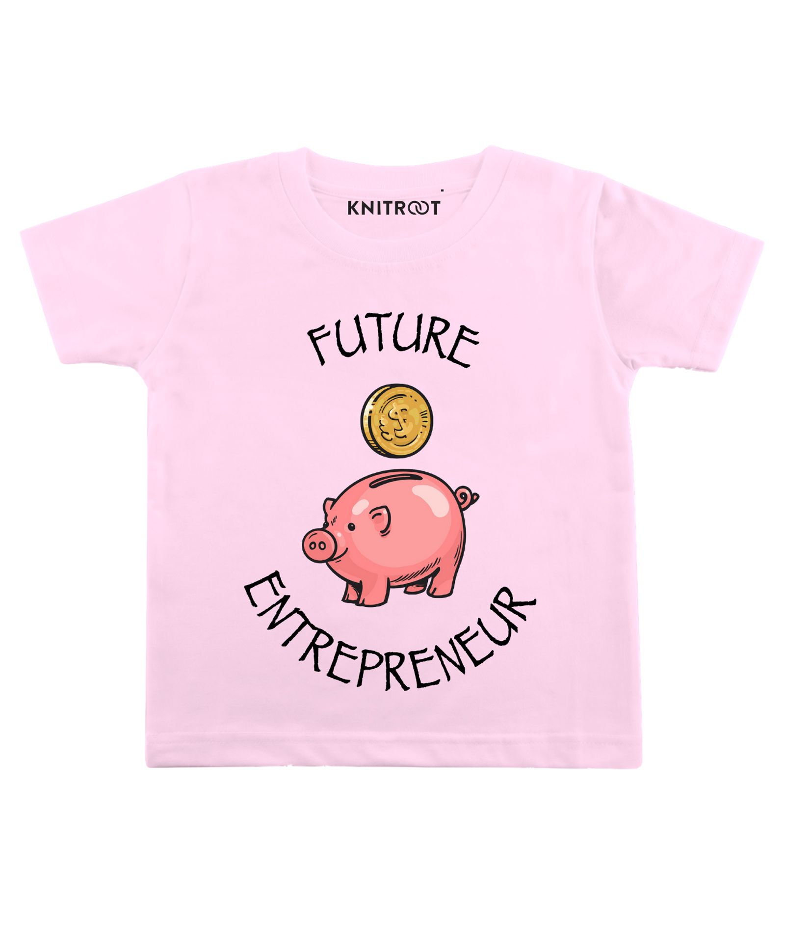 KNITROOT Half Sleeves Future Entrepreneur Printed Tee - Pink-picture-15