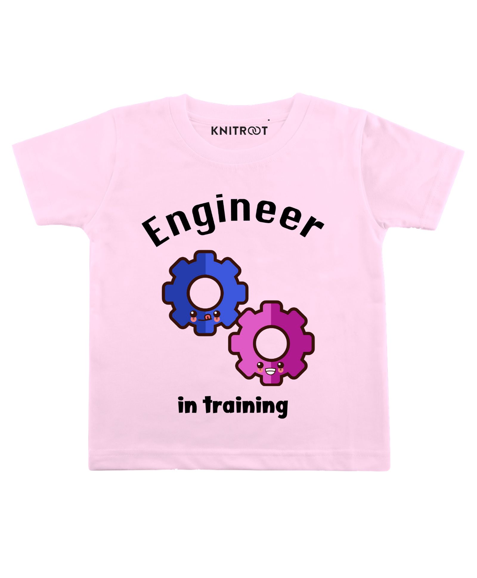 KNITROOT Half Sleeves Engineer In Training Printed Tee - Pink-image-27