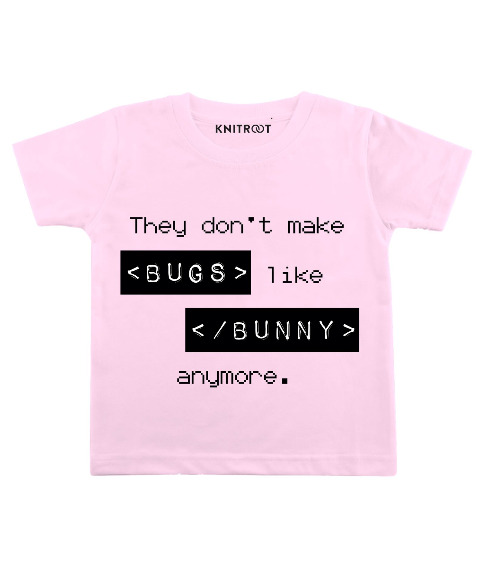 KNITROOT Half Sleeves Bugs Bunny Printed Tee - Pink-image-1