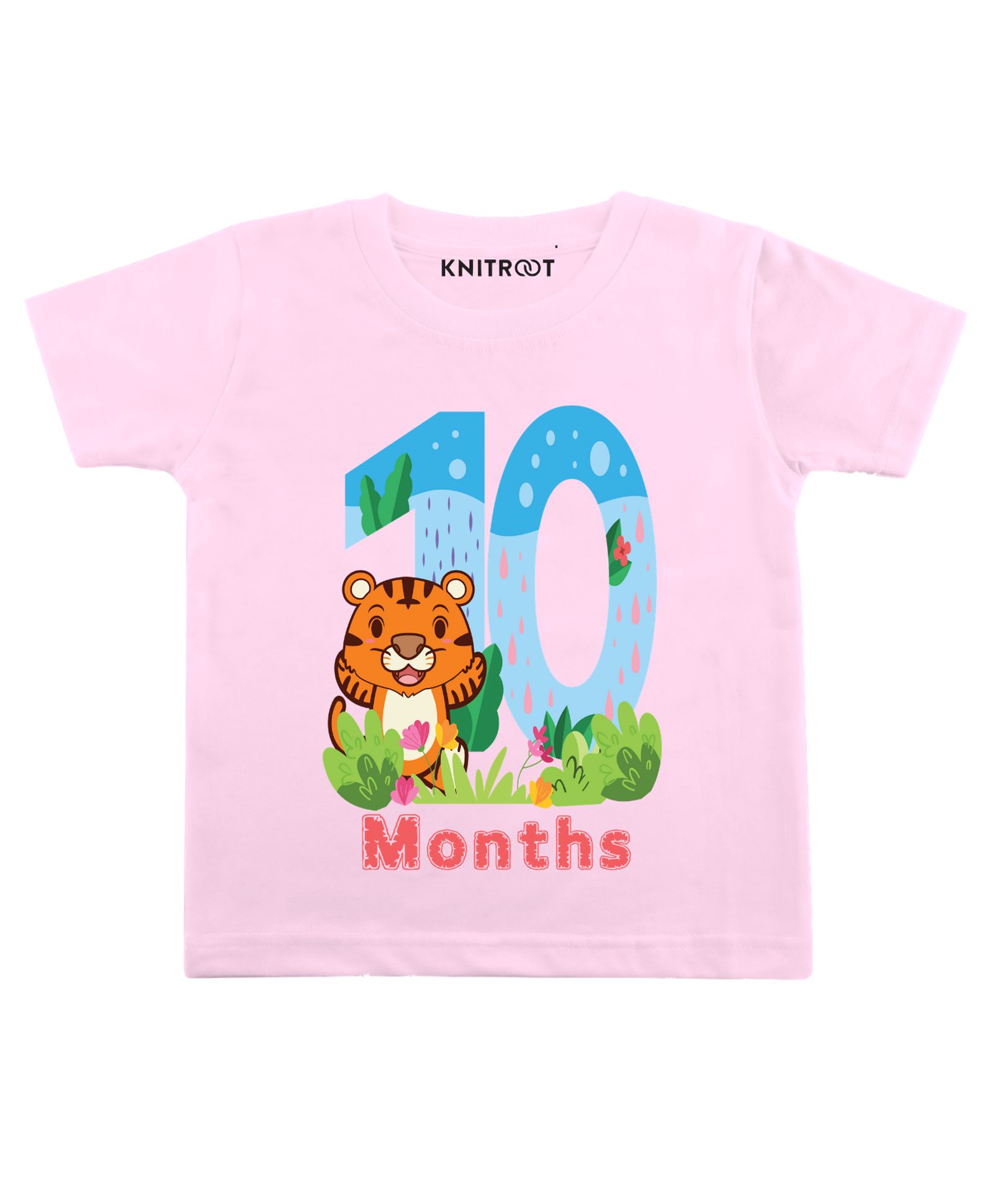 KNITROOT Tiger Print Half Sleeves Tee - Pink-image-21