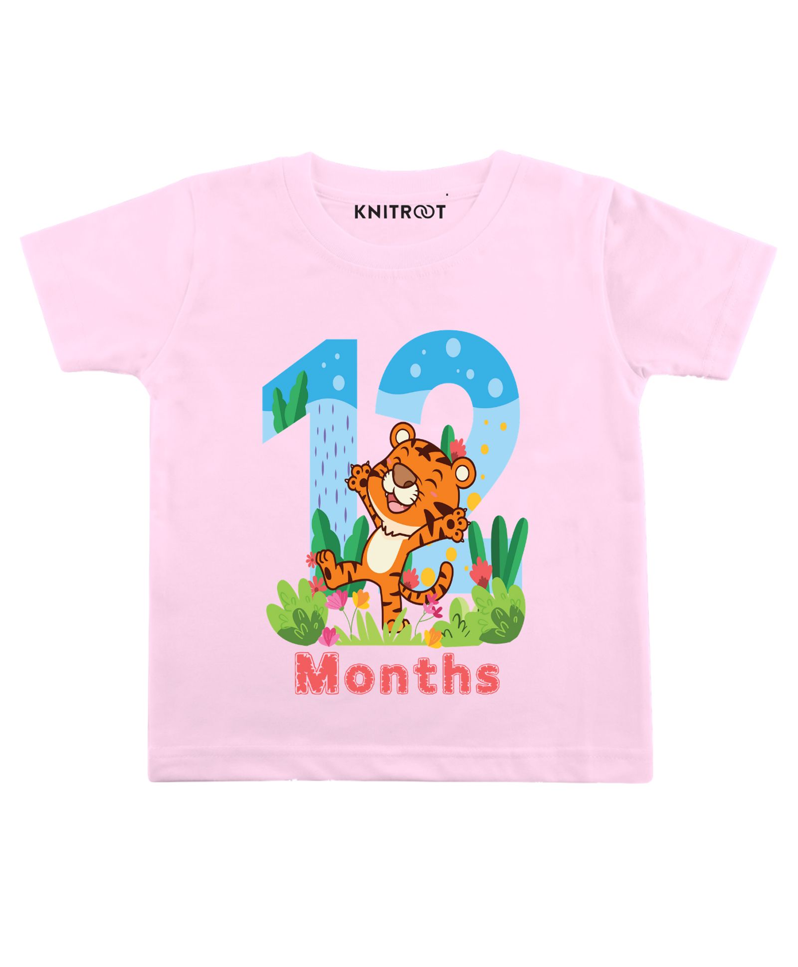 KNITROOT Tiger Twelve Print Half Sleeves Tee - Pink-image-49