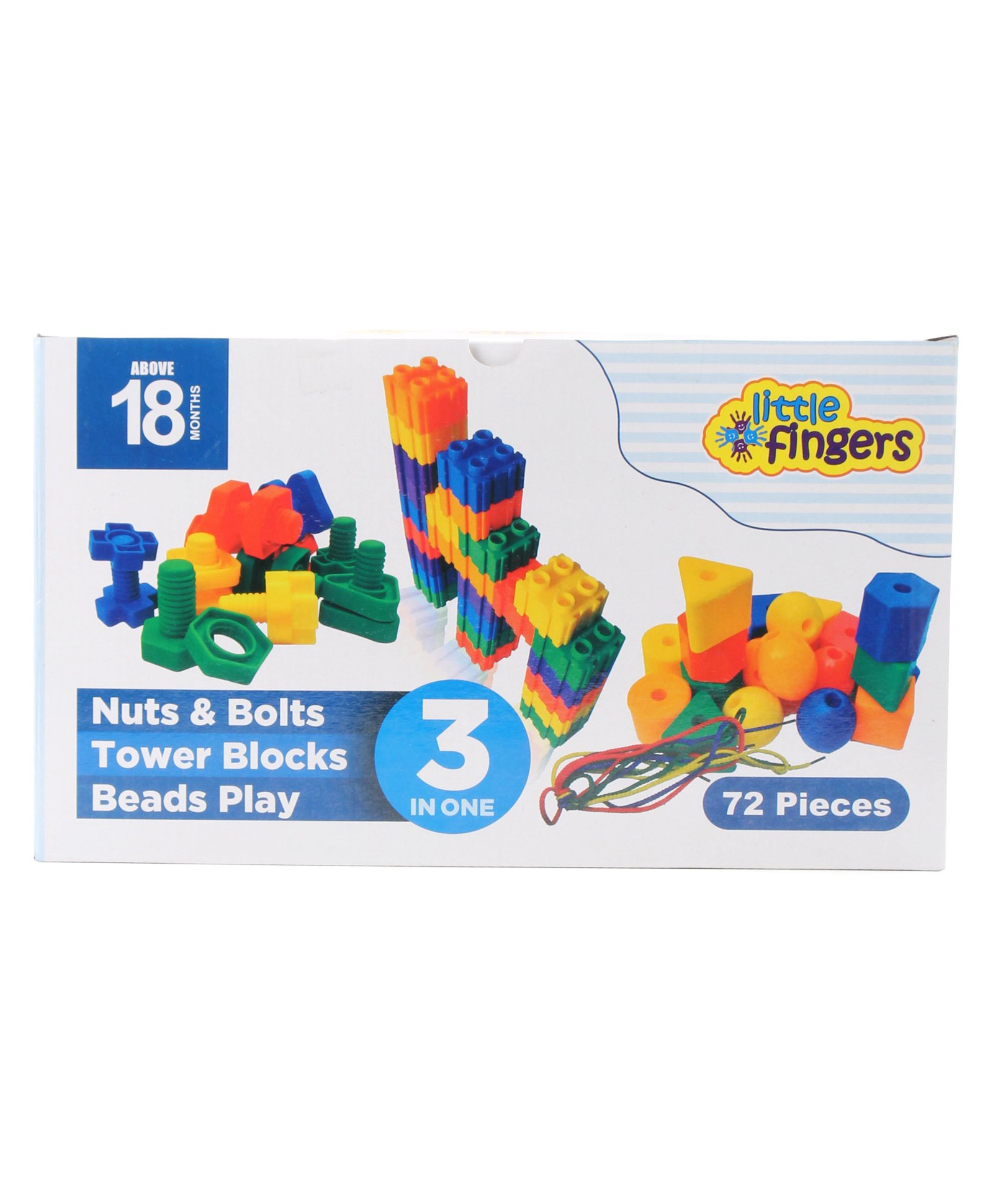 Little Finger Nut Bolts Town Blocks & Beads Play Multicolor - 72 Pieces-image-2