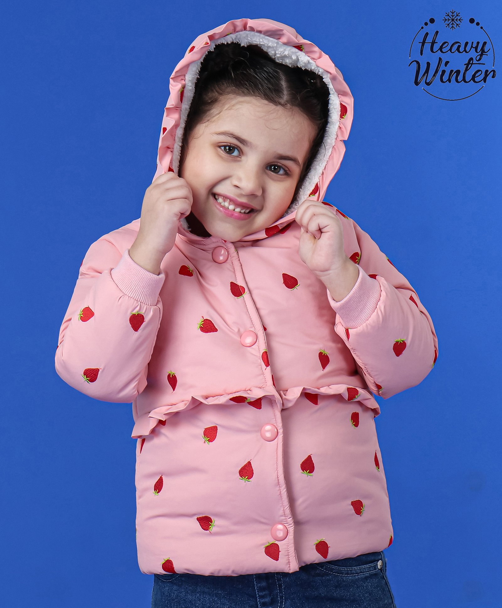 Babyoye Full Sleeves Hooded Jacket Strawberry Print - Light Pink-picture-21
