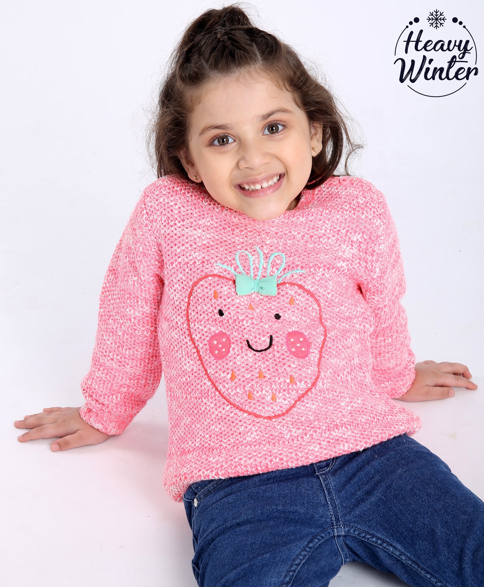 Babyoye Full Sleeves Sweater - Pink-image-21