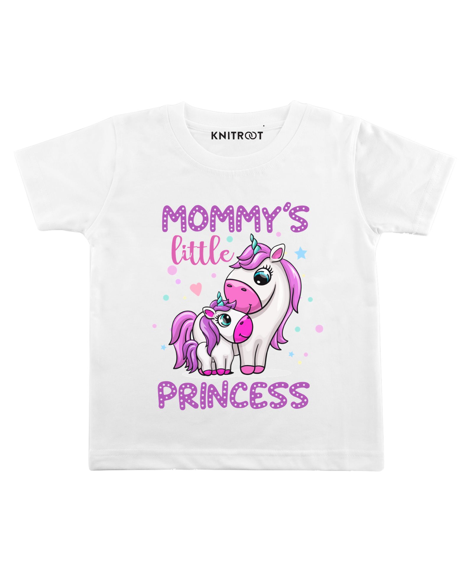 KNITROOT Half Sleeves Mommy's Little Princess Print Tee - White-picture-21