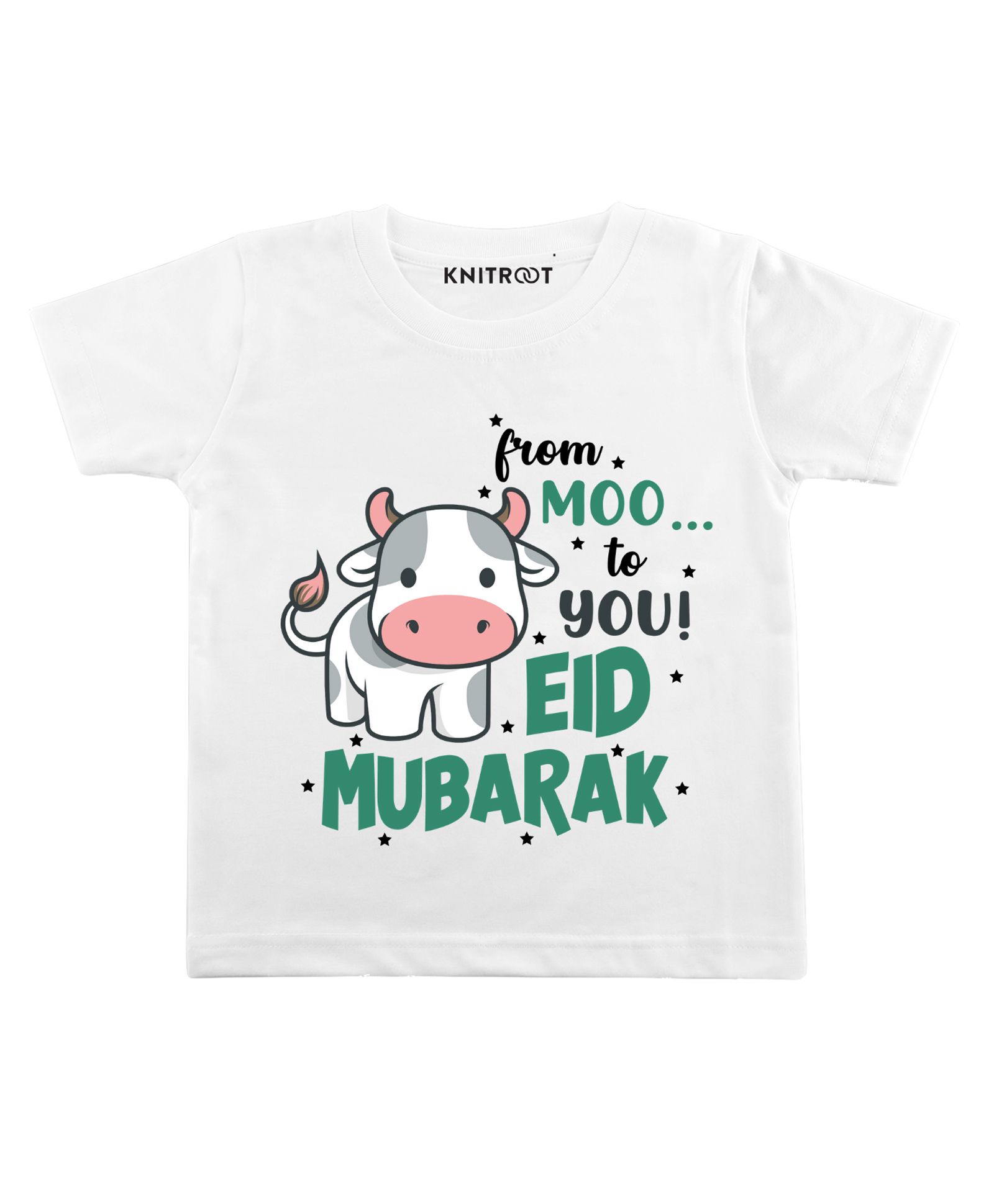 KNITROOT Half Sleeves From Moo To You T-Shirt - White-picture-28