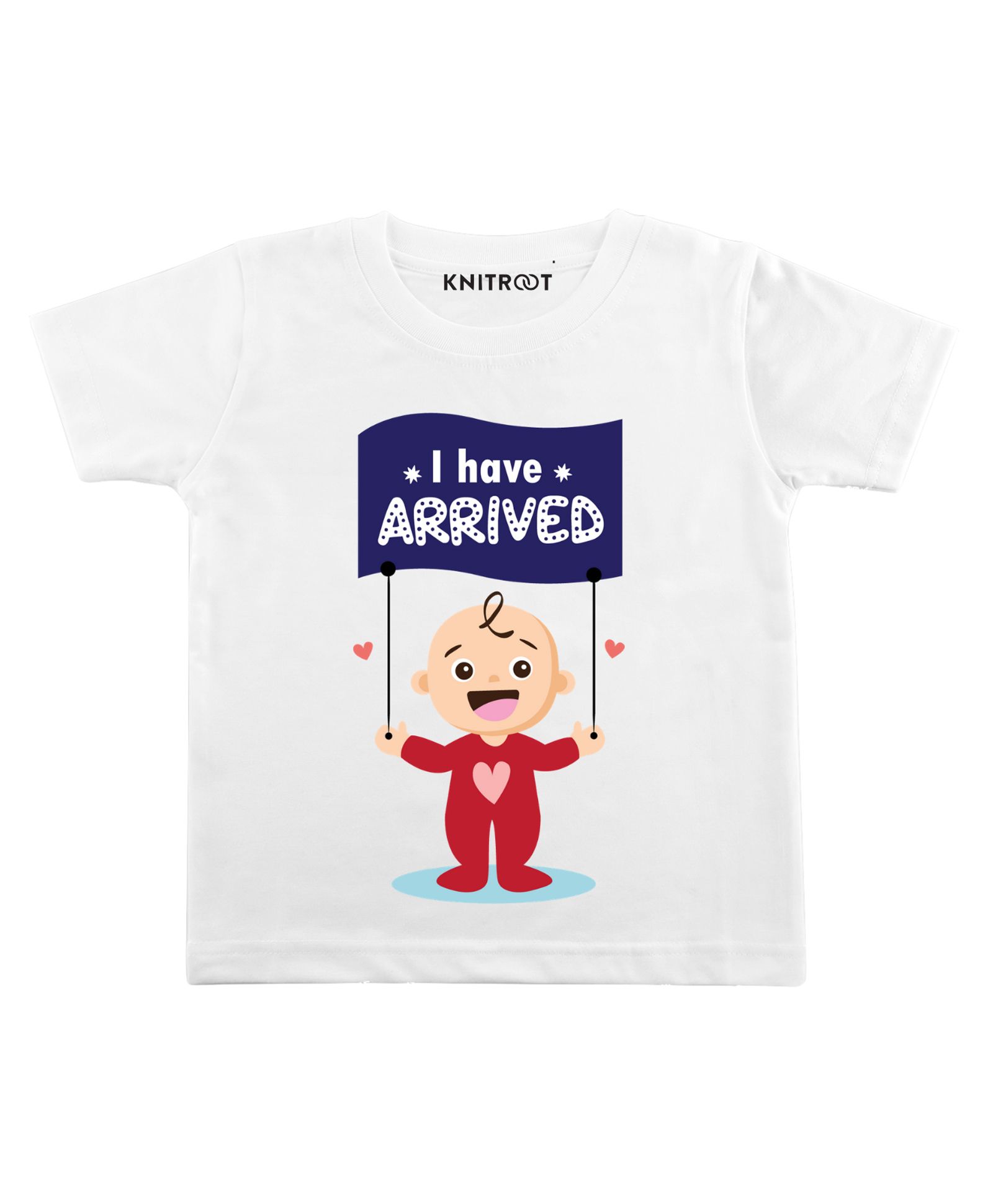 KNITROOT Half Sleeves I Have Arrived Print T-Shirt - White-image-27