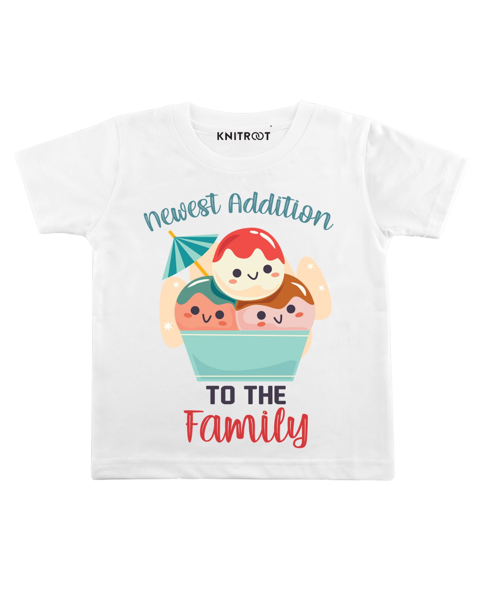 KNITROOT Half Sleeves Newest Addition Print Tee - White-image-23