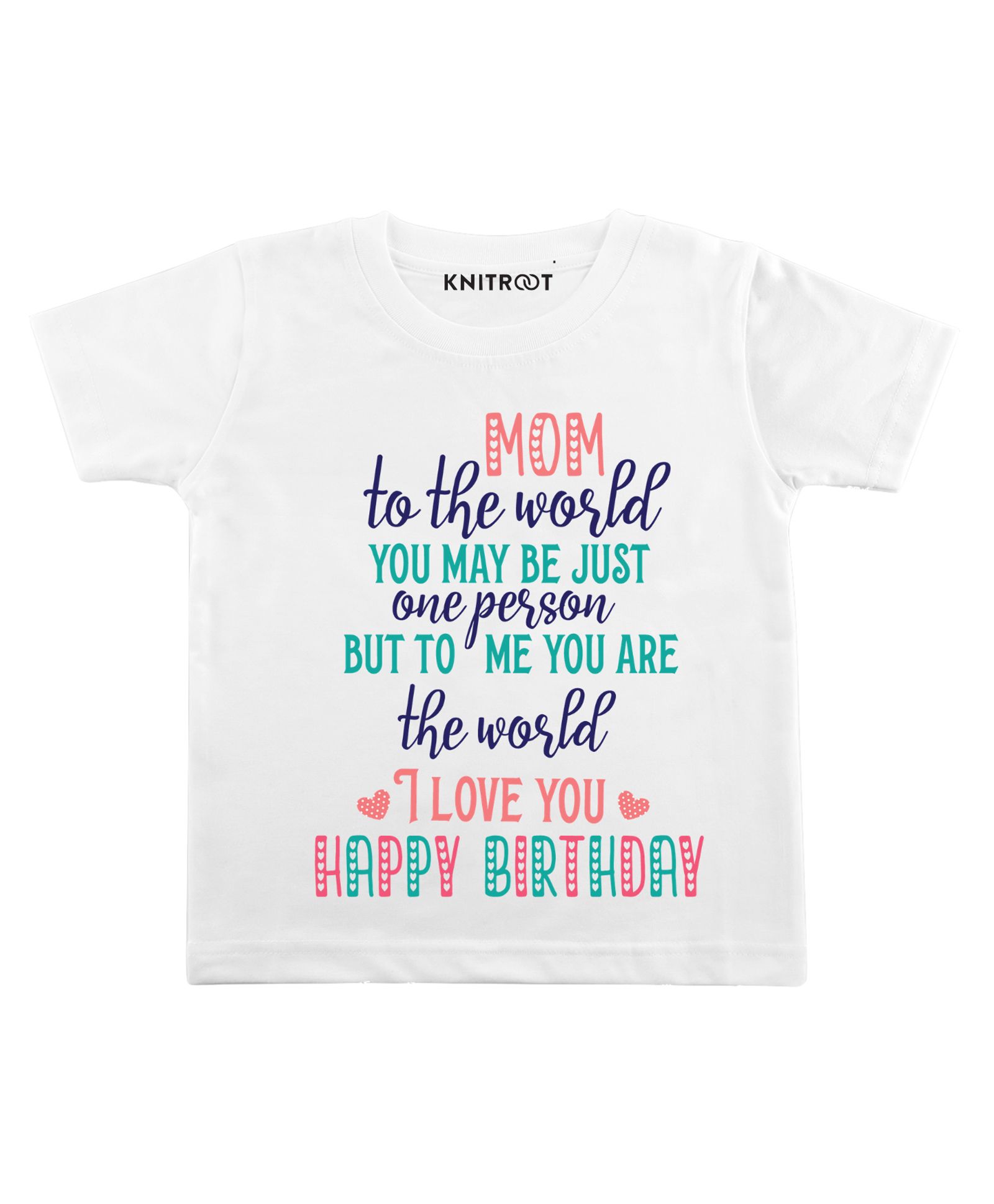 KNITROOT Half Sleeves I Love You Print Tee - White-image-10