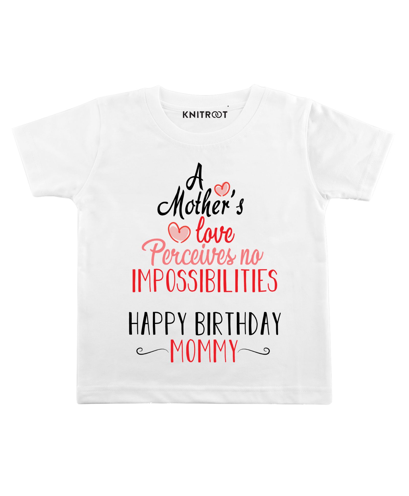 KNITROOT Half Sleeves Happy Birthday Mom Print Tee - White-image-31
