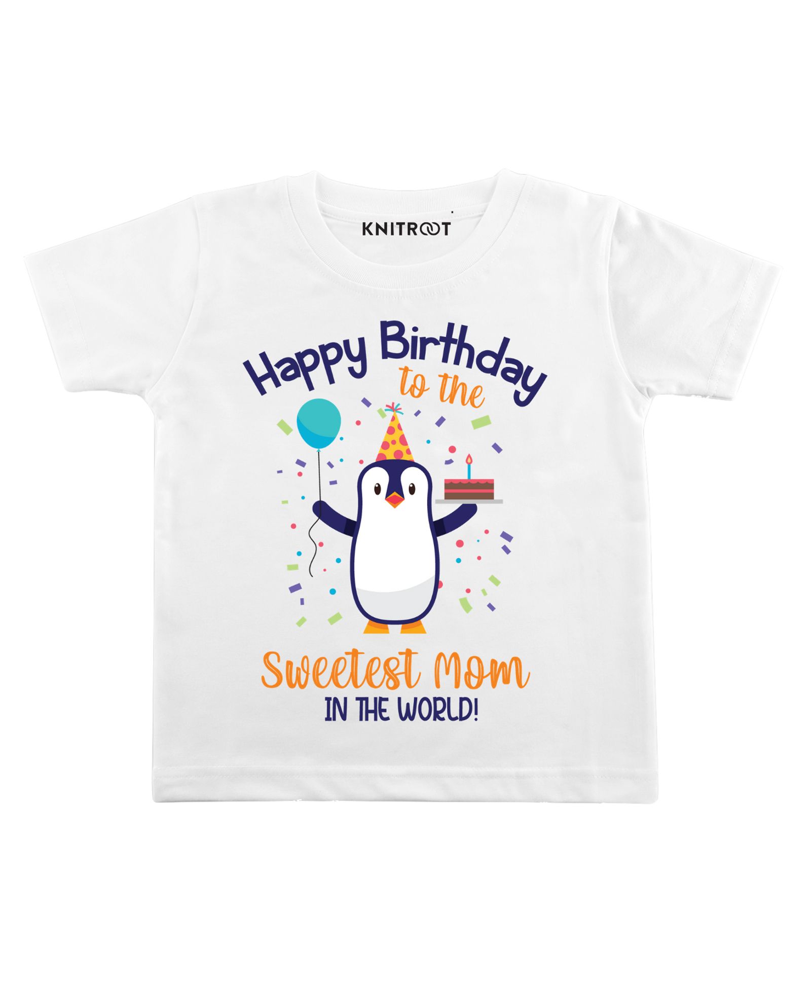KNITROOT Half Sleeves Sweetest Mom Print Tee - White-image-47