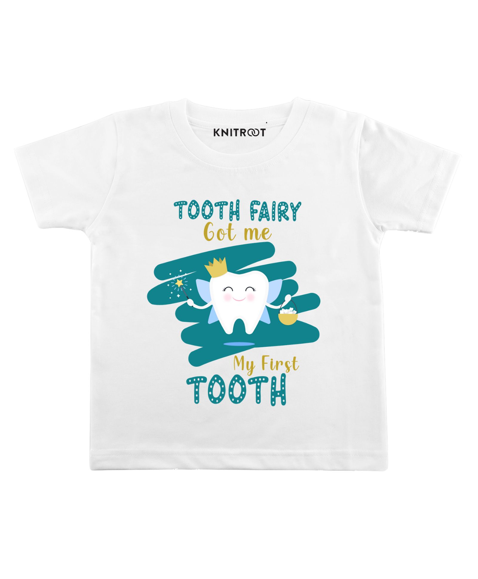 KNITROOT Half Sleeves Fairy Got Me Print T-Shirt - White-image-32