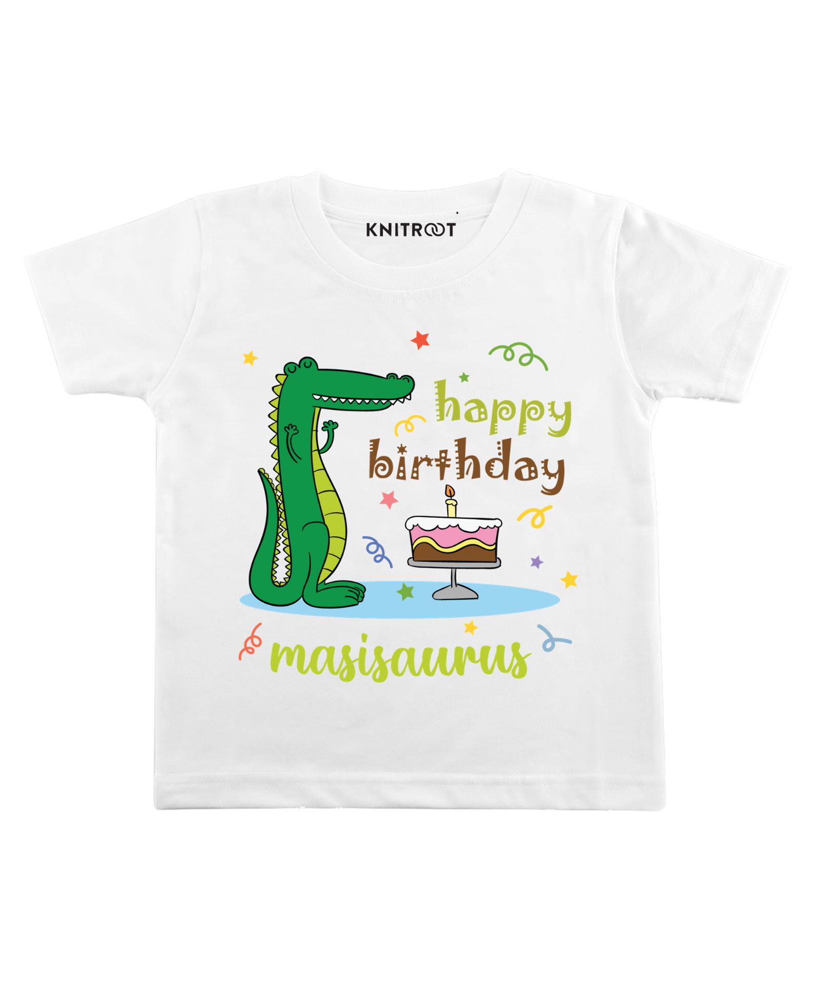 KNITROOT Half Sleeves Crocodile Print T-Shirt - White-image-21