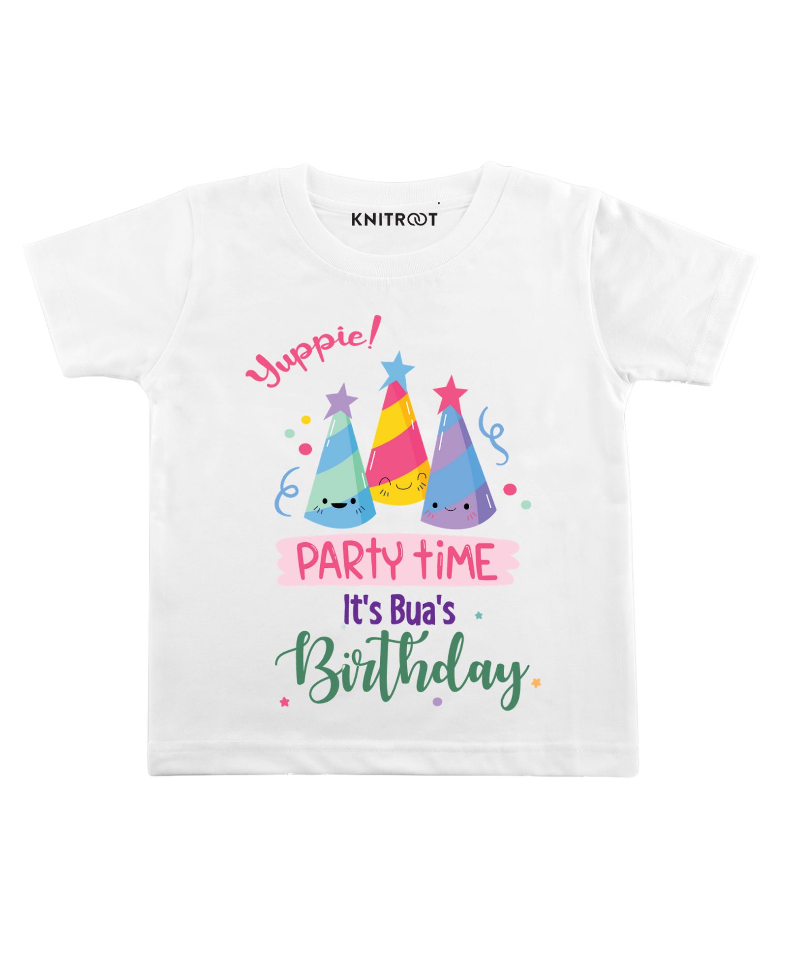KNITROOT Half Sleeves Party Time Print T-Shirt - White-image-20