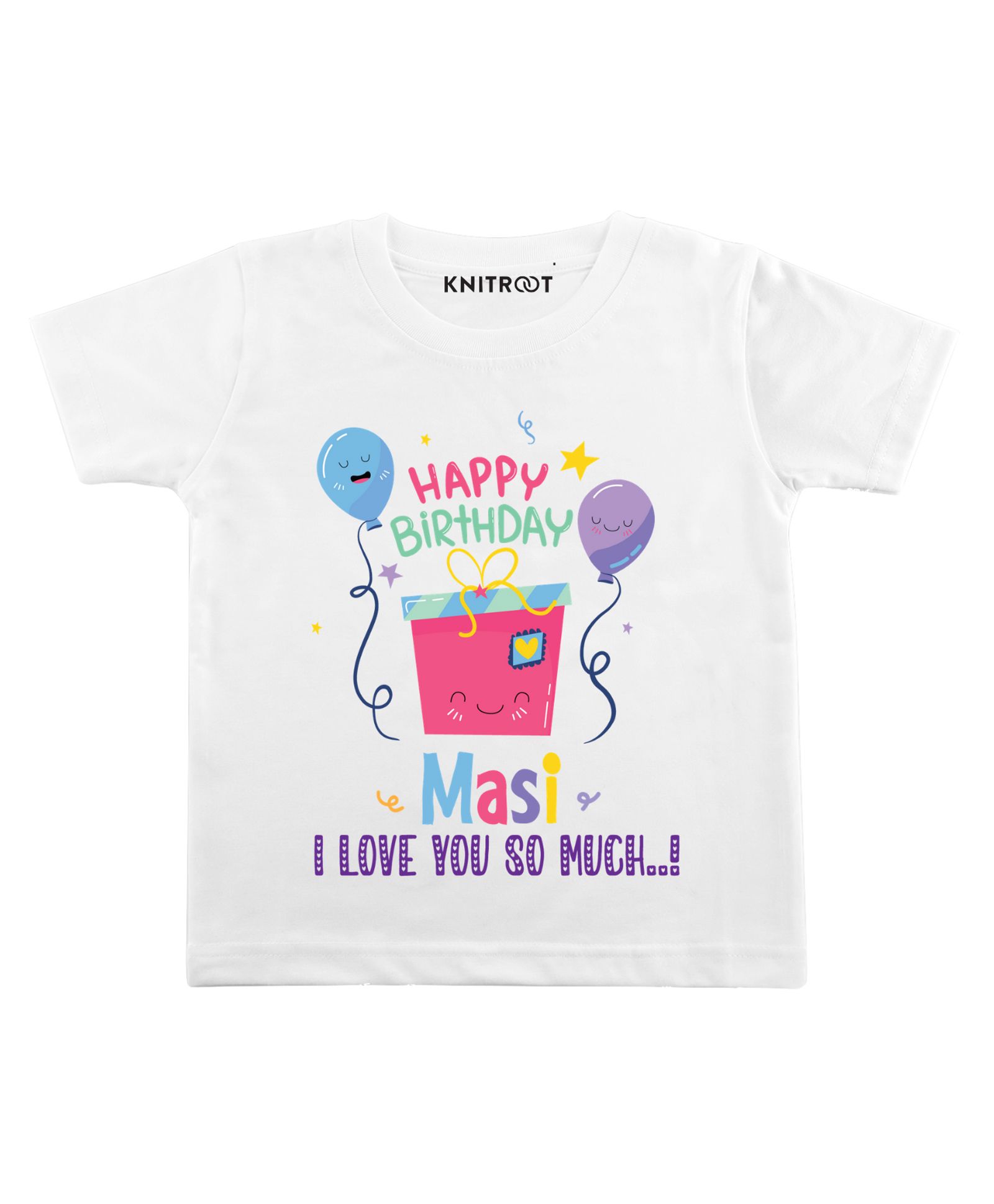KNITROOT Half Sleeves Masi Love You So Much Print T-Shirt - White-image-33