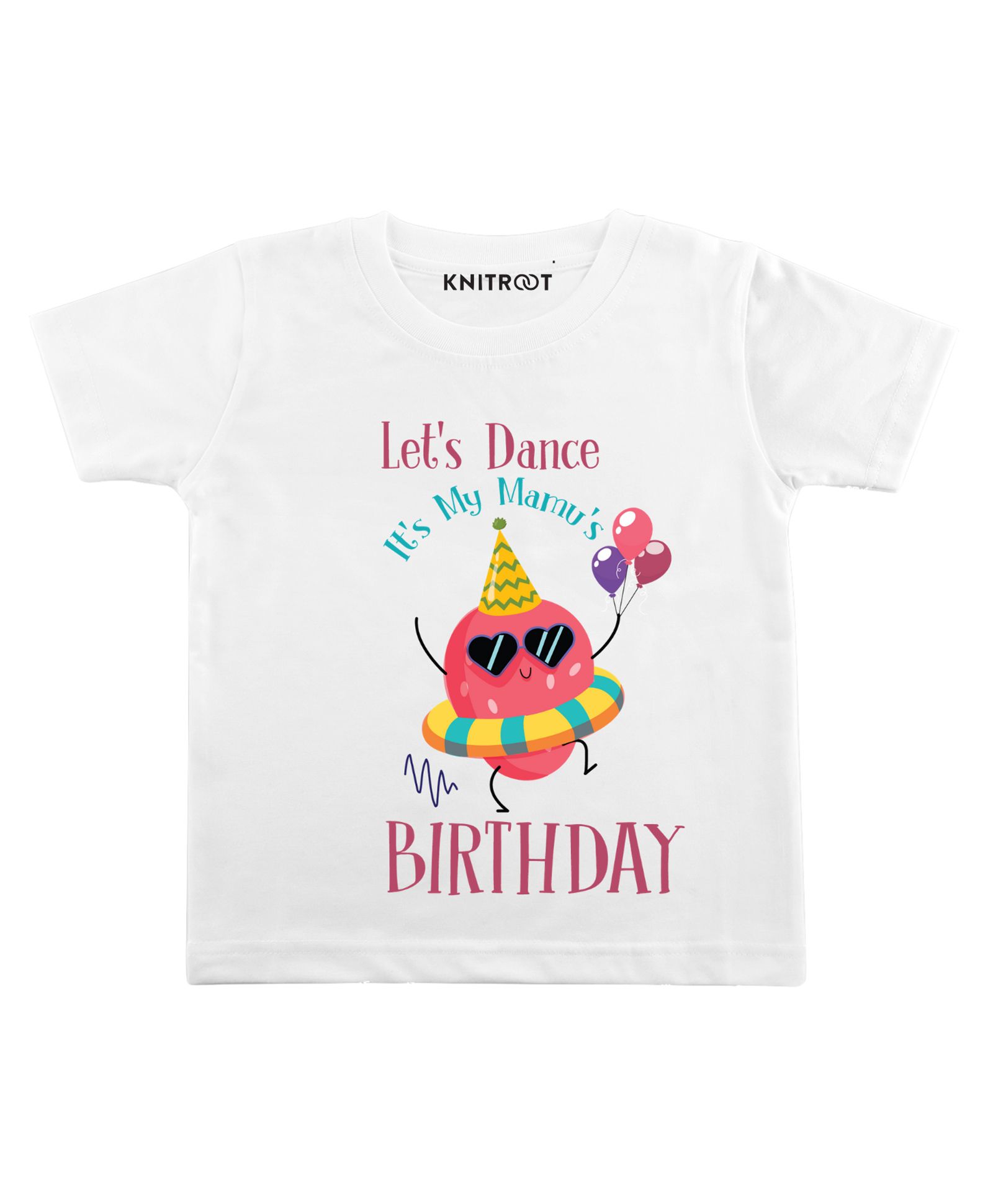 KNITROOT Half Sleeves Lets Dance Print T-Shirt - White-image-31