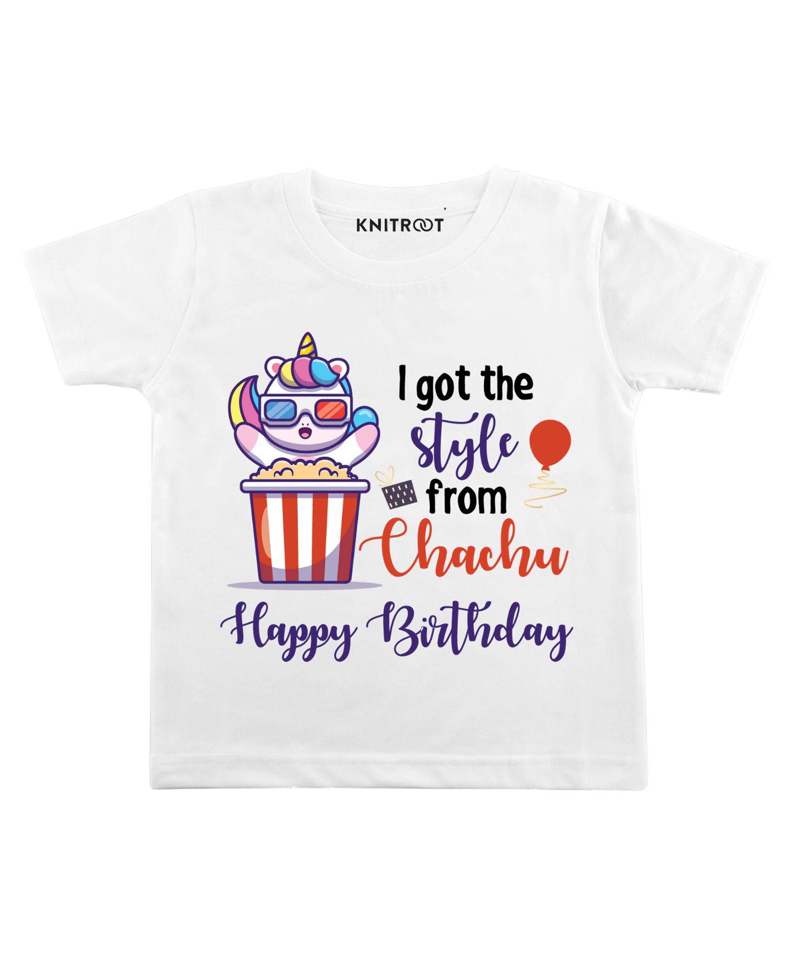 KNITROOT Half Sleeves Style From Chachu Print T-Shirt - White-image-6