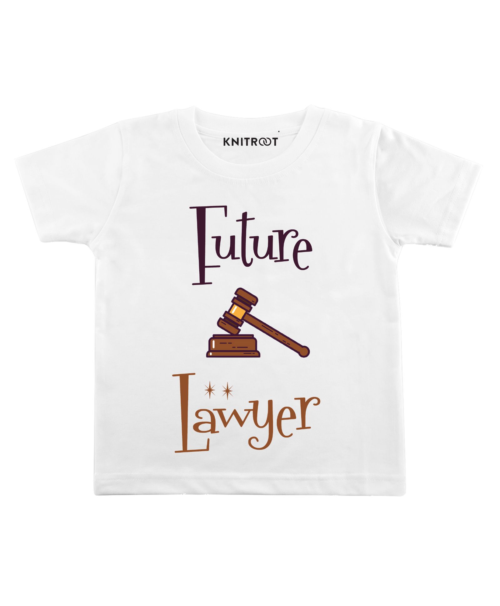 KNITROOT Half Sleeves Future Lawyer Print Tee - White-picture-19