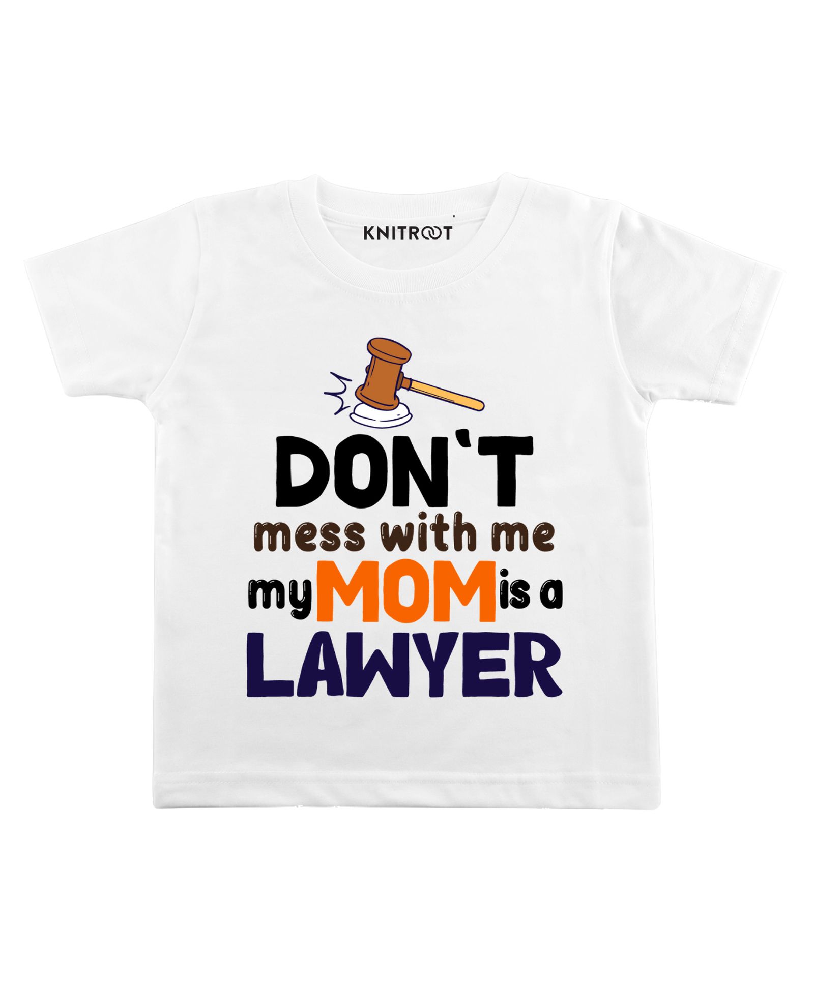 KNITROOT Half Sleeves Mom Lawyer Print T-Shirt - White-picture-15