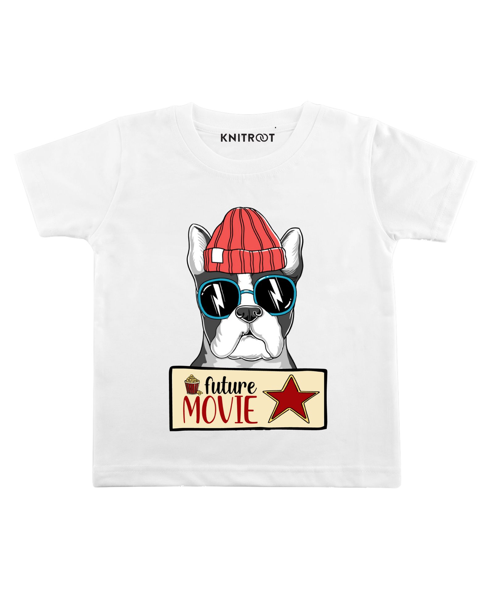 KNITROOT Half Sleeves Movie Print T-Shirt - White-image-4