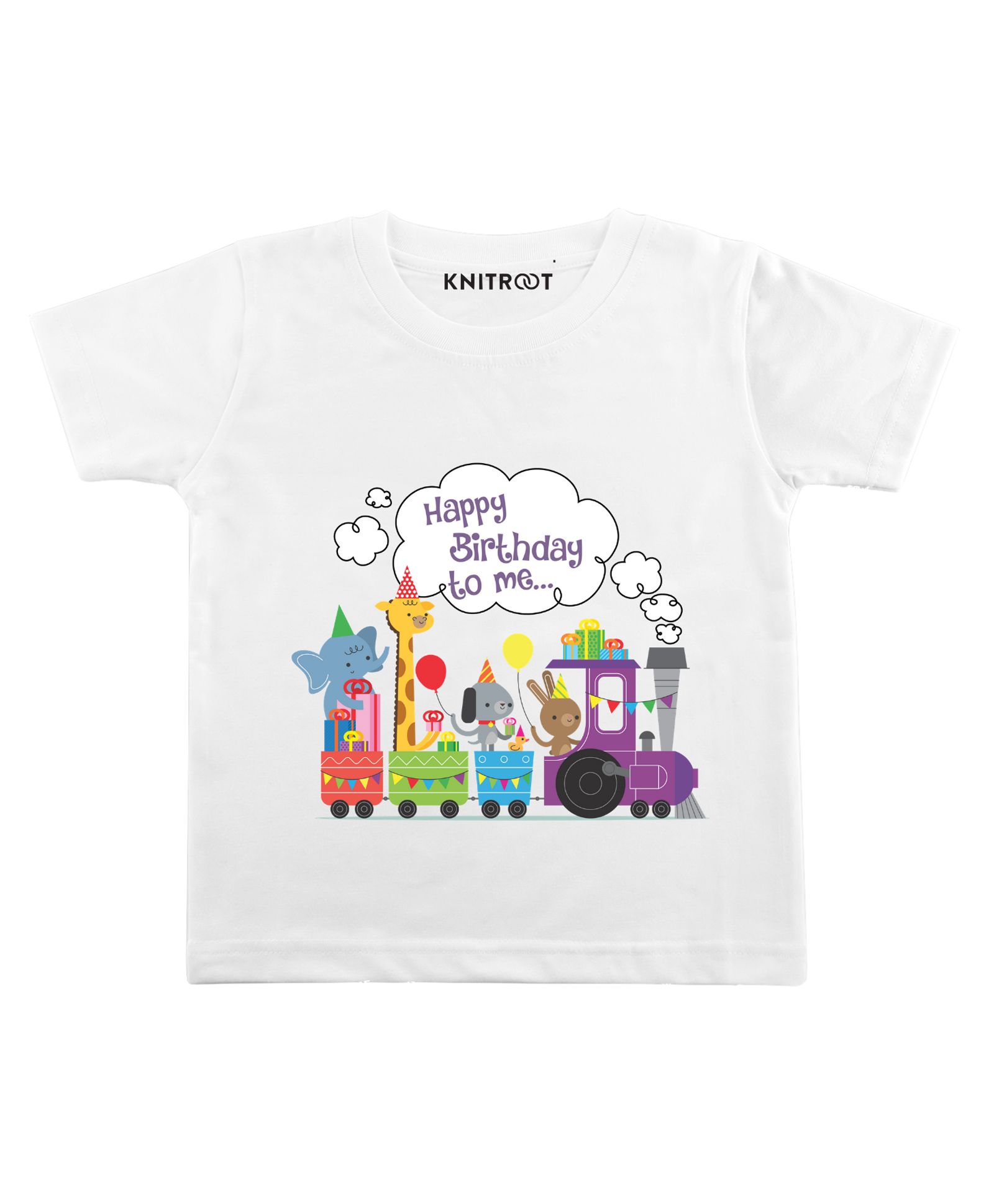 KNITROOT Train Birthday Print Short Sleeves Tee - White-picture-20